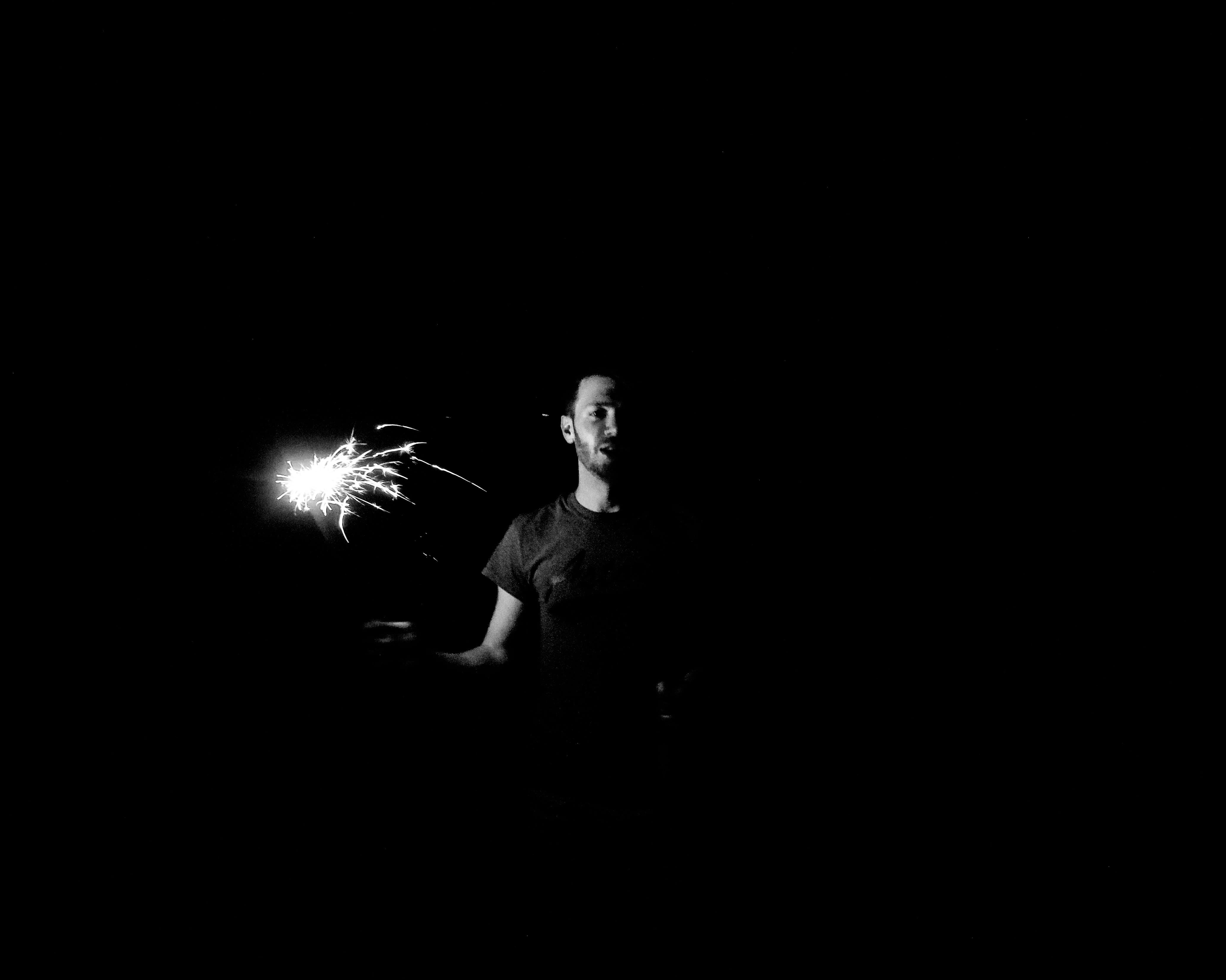 one person, dark, kewadin, united states, men, standing, leisure activity, motion, young adult, young men, july 4, arts culture and entertainment, copy space, HD Wallpaper