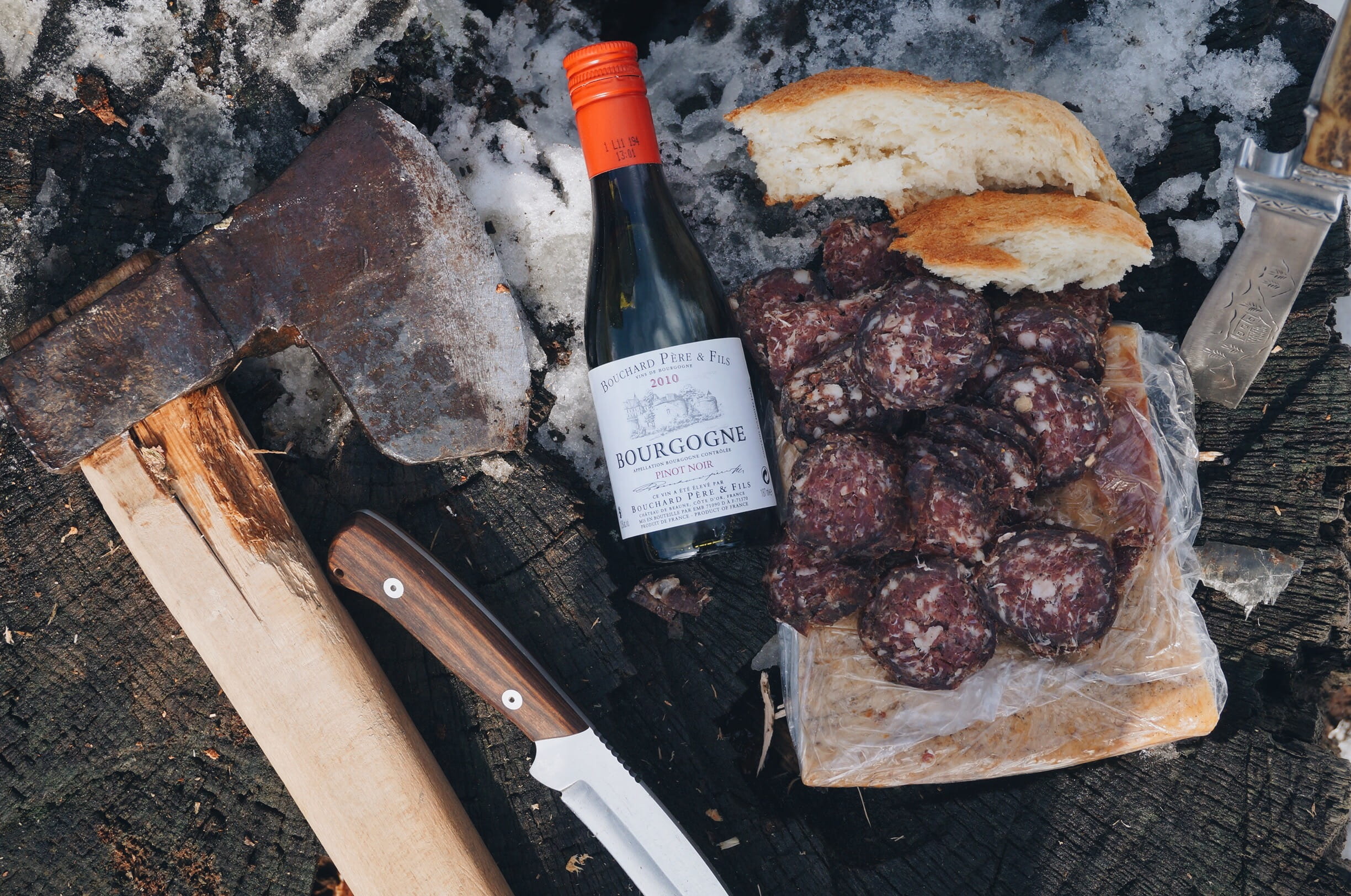 food and drink, red meat, knife, wine, beef, food, bread, freshness, indoors, still life, no people, processed meat, pork, drink, sausage, rasnov , bottle, HD Wallpaper