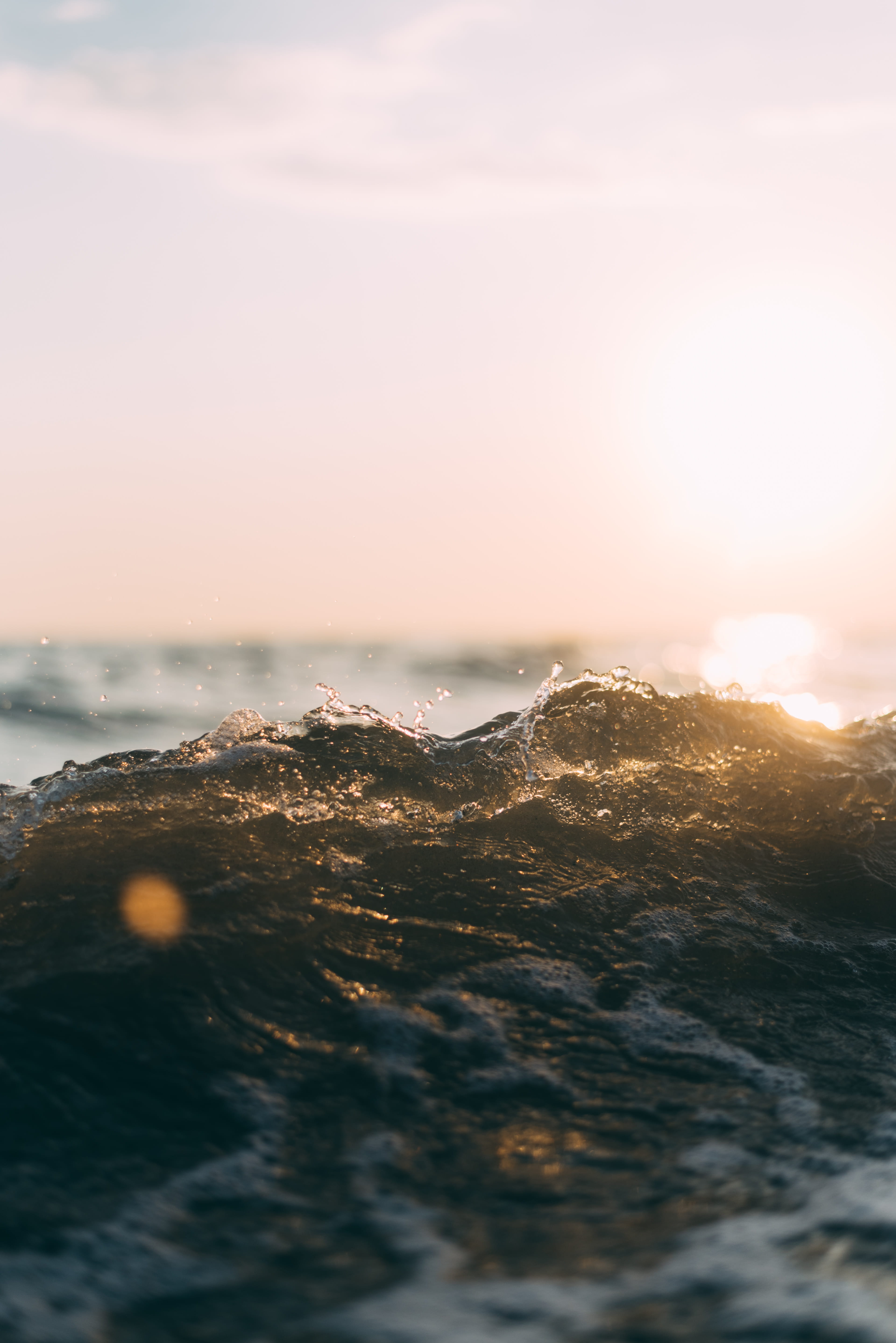 seascape, flare, beach, sun, water, outdoors, natura, beauty In Nature, sunrise - Dawn, sea, weather, no People, italium, summer, wave, sunlight, surf, Phone HD Wallpaper