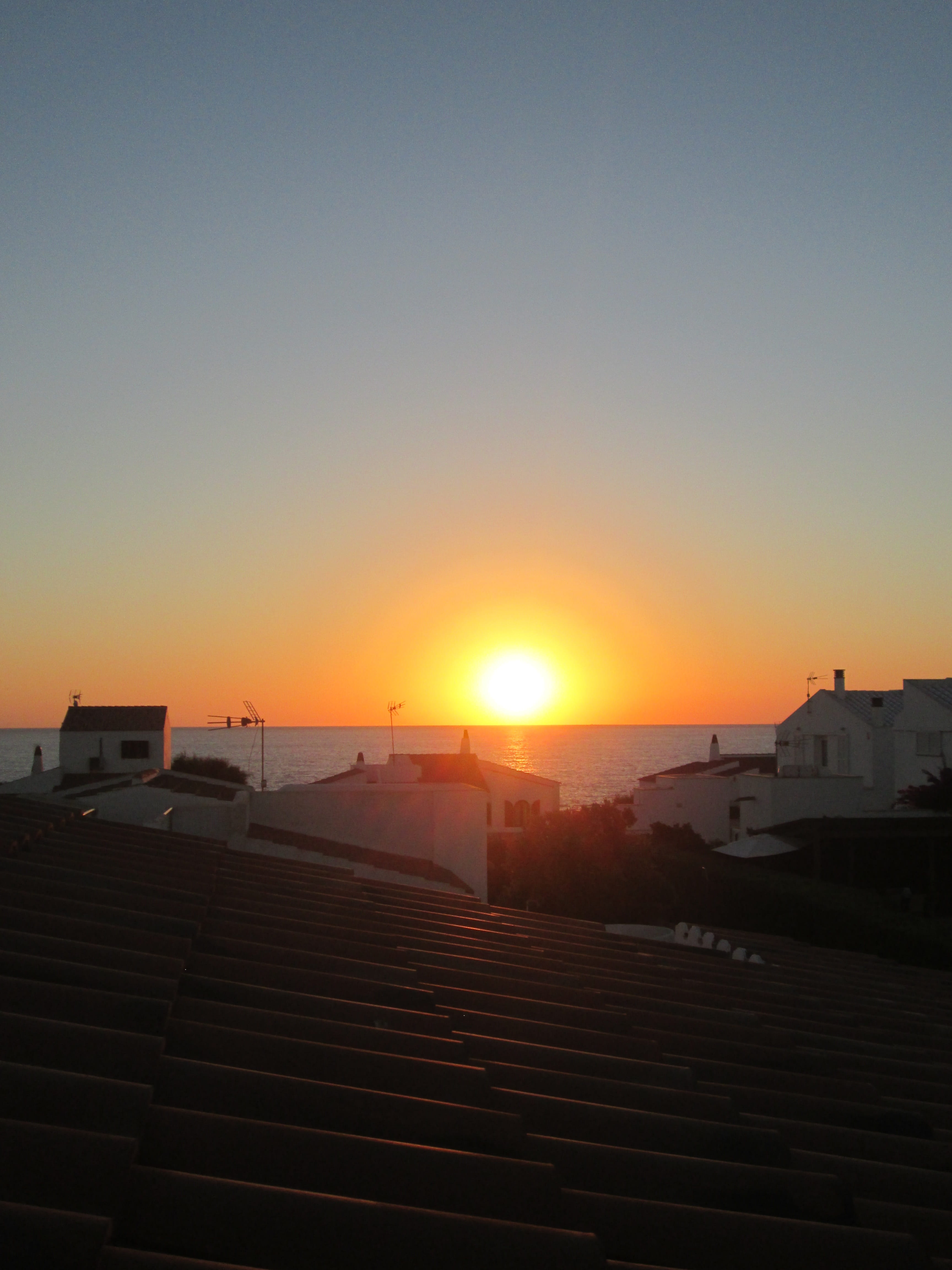 sun, residential district, architecture, tramonto, copy space, sunset, beauty in nature, 4K, built structure, sky, orange color, nature, minorca, outdoors, Phone HD Wallpaper