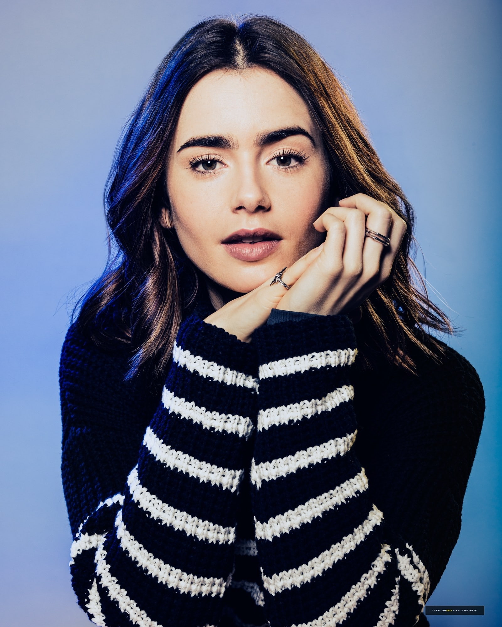 Lily Collins, looking at viewer, portrait, brunette, celebrity, women, 1080P, Phone HD Wallpaper