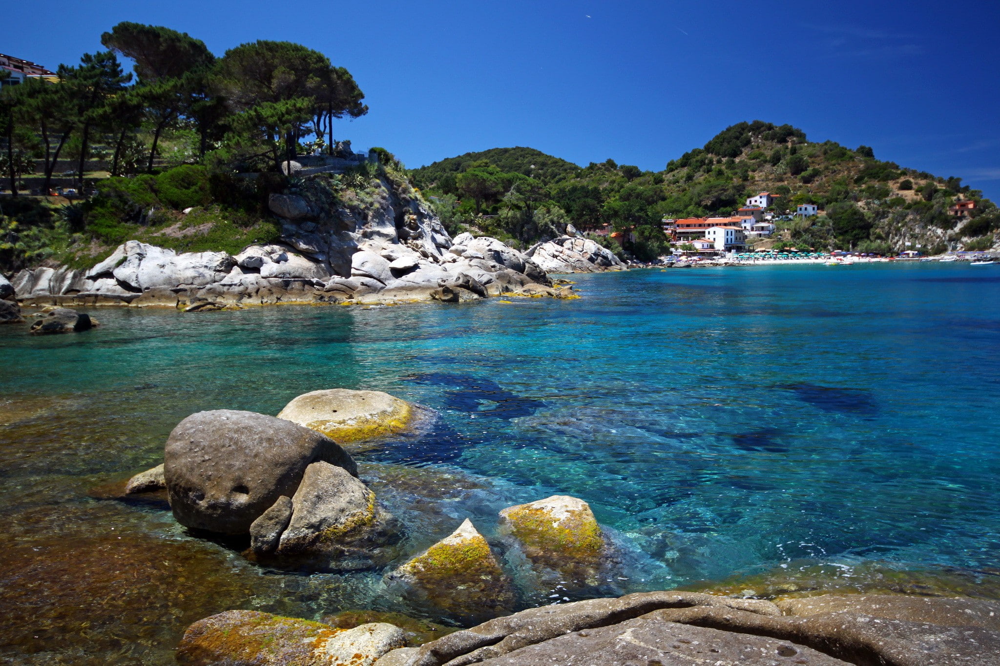 photo, Nature, Portoferraio, Toscana, Sea, Italy, coast, rocks, 1080P, HD Wallpaper