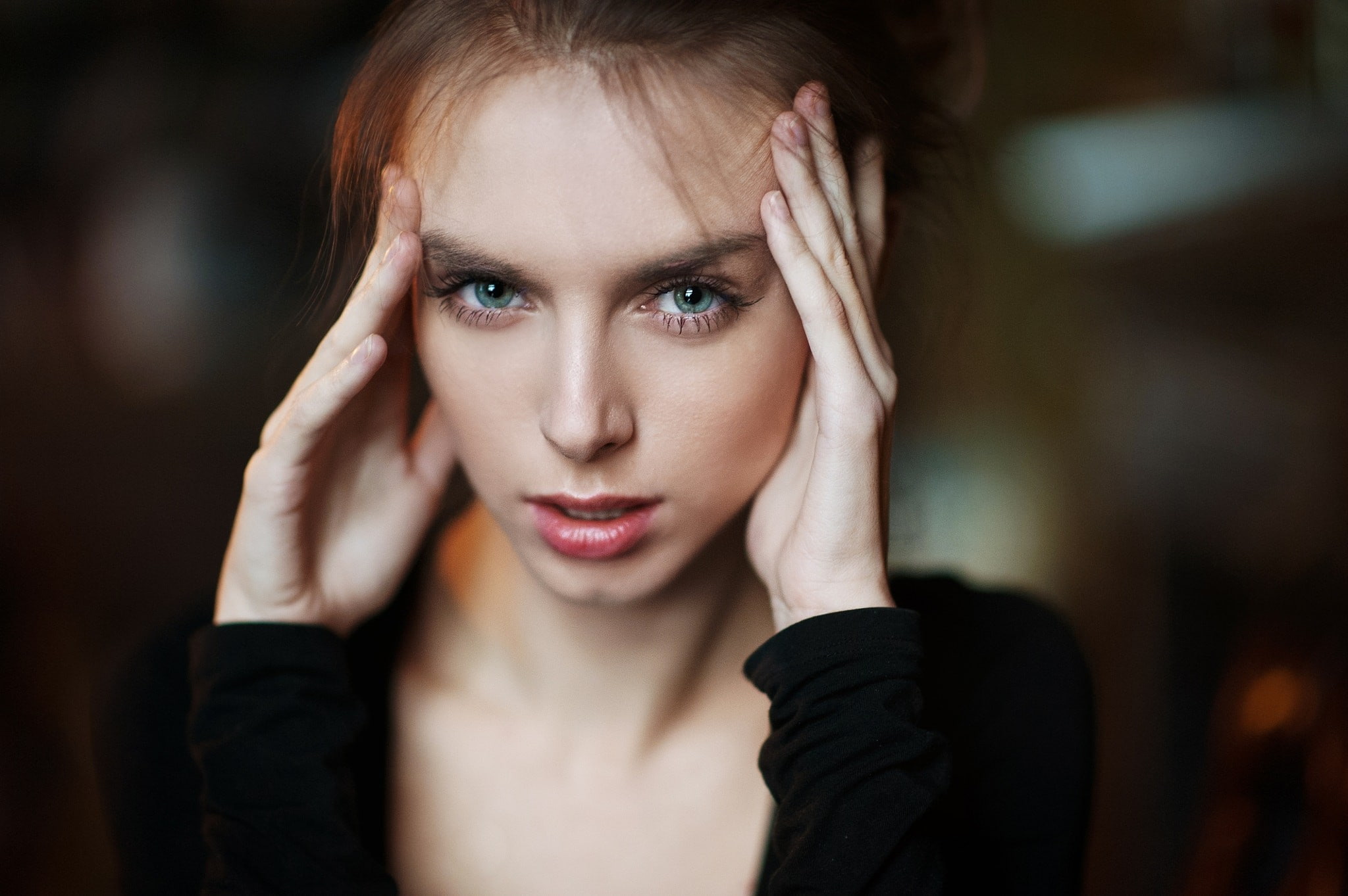 portrait, face, 1080P, depth of field, Maxim Maximov, Victoria Vishnevetskaya, women, HD Wallpaper