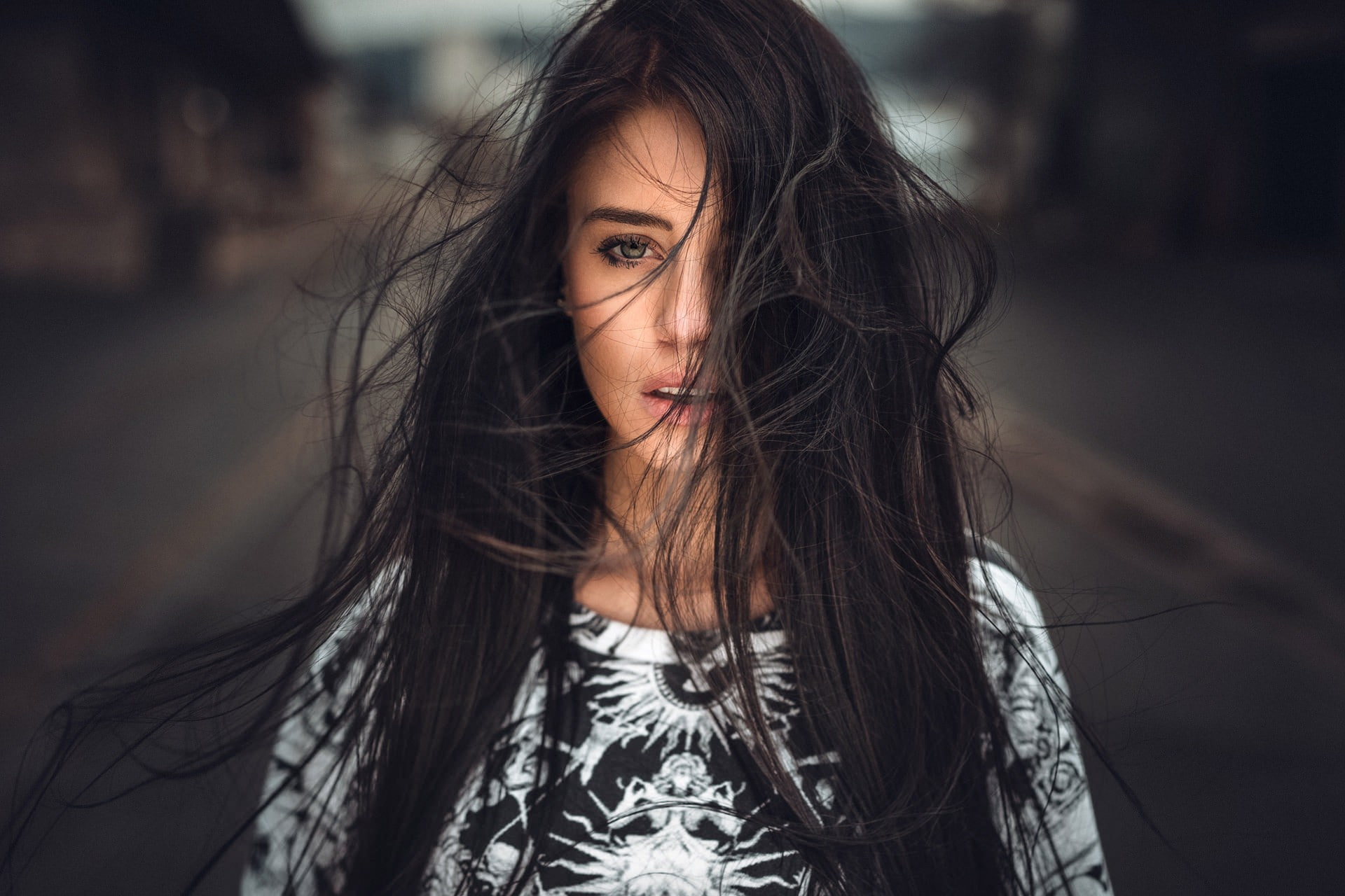 1080P, portrait, Julia Carina, face, women, HD Wallpaper