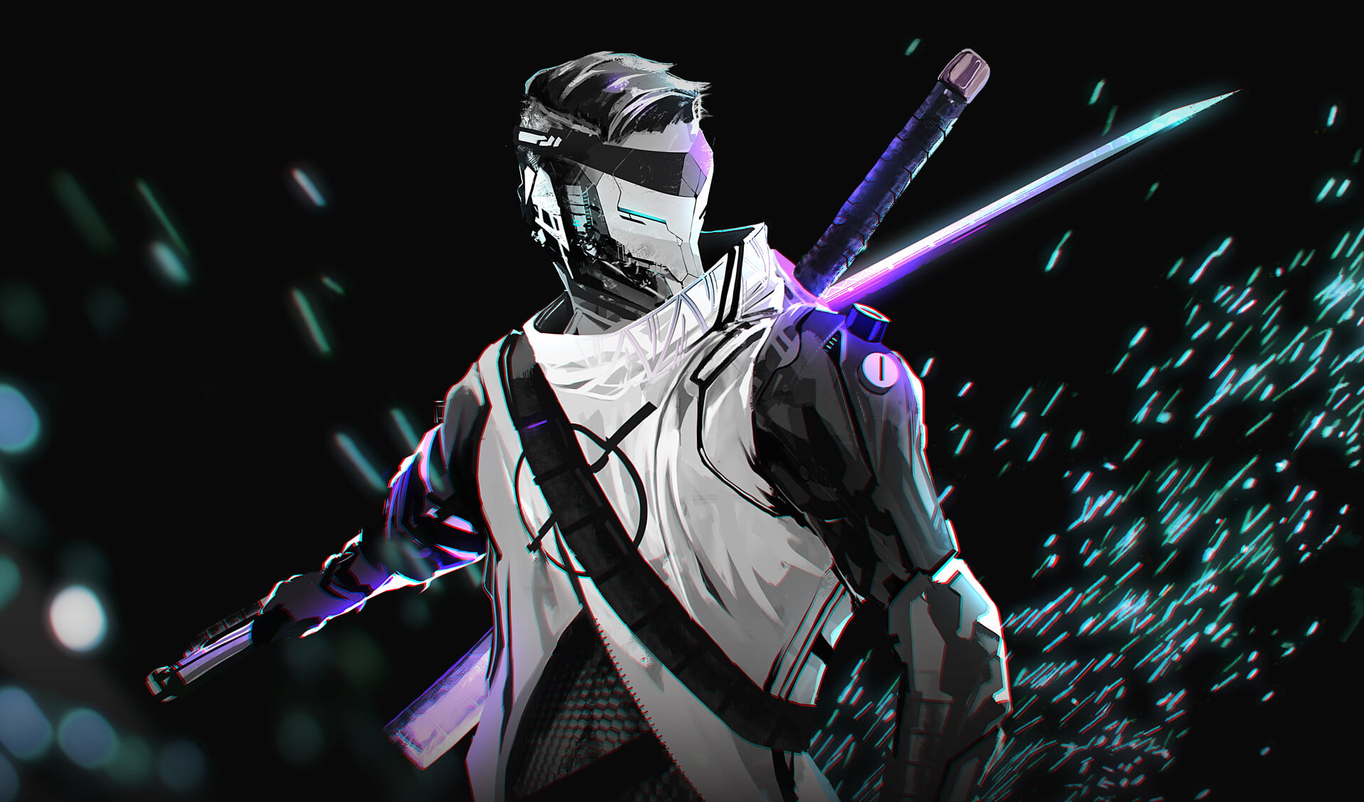 1080P, sword, looking away, katana, ArtStation, Rashed AlAkroka, samurai, artwork, digital art, drawing, HD Wallpaper