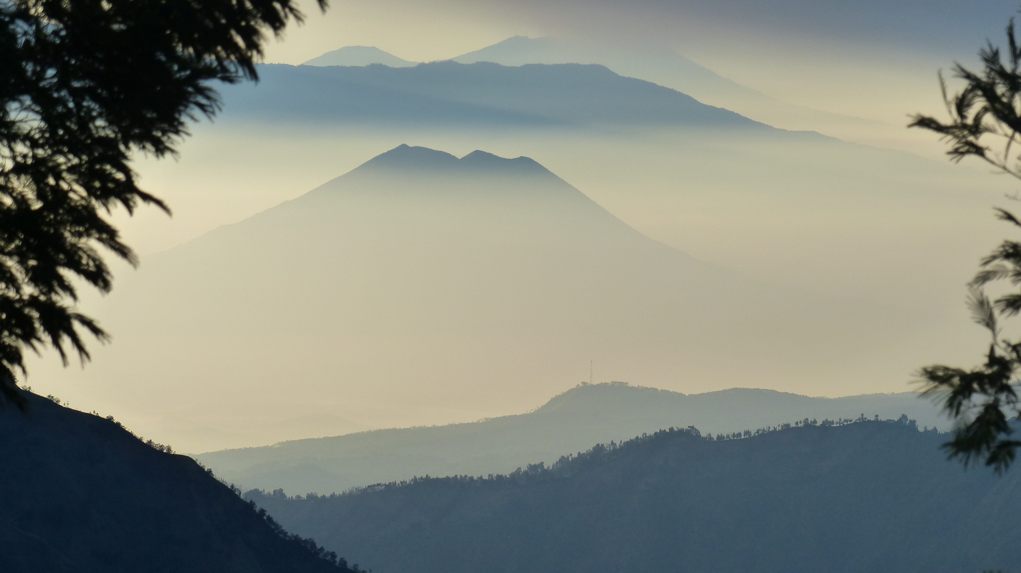 snowcapped mountain, tranquility, volcano, sky, indonesia, rash, java, environment, tree, outdoors, landscape, scenics - nature, twilight, sunset, 4K, HD Wallpaper