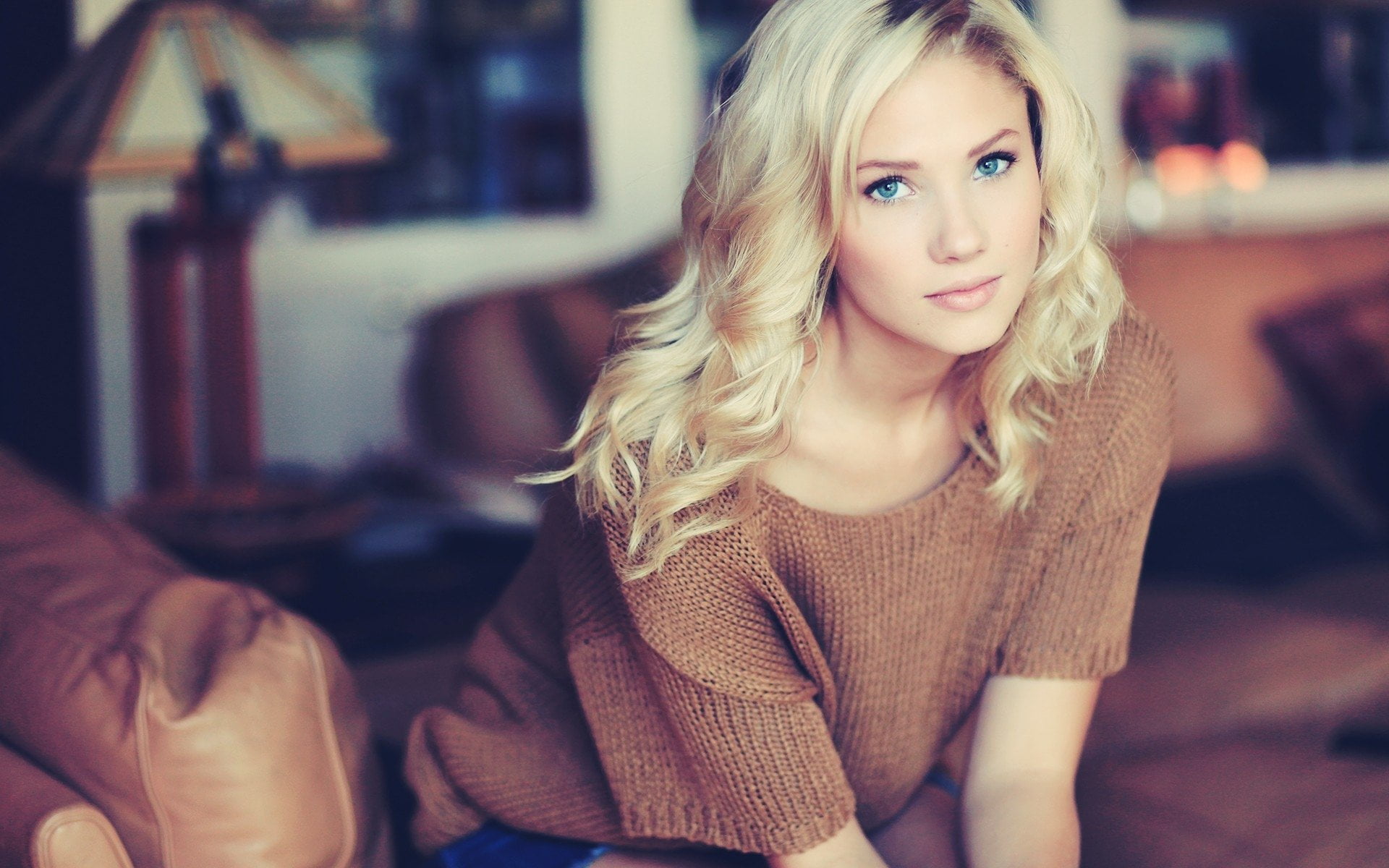 young adult, hair, beauty, portrait, Berit Birkeland, Blue Eyes, beautiful woman, hairstyle, looking at camera, one person, blond hair, contemplation, focus on foreground, HD Wallpaper