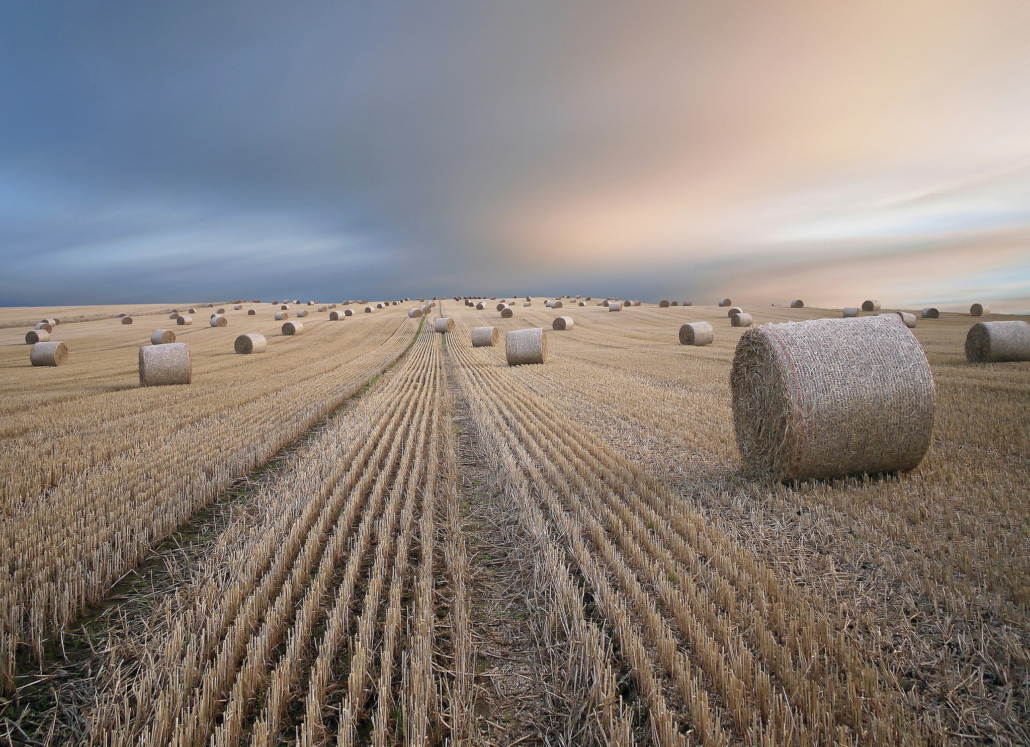 bales, 1080P, summer landscape, summer, photo, field, hay, HD Wallpaper