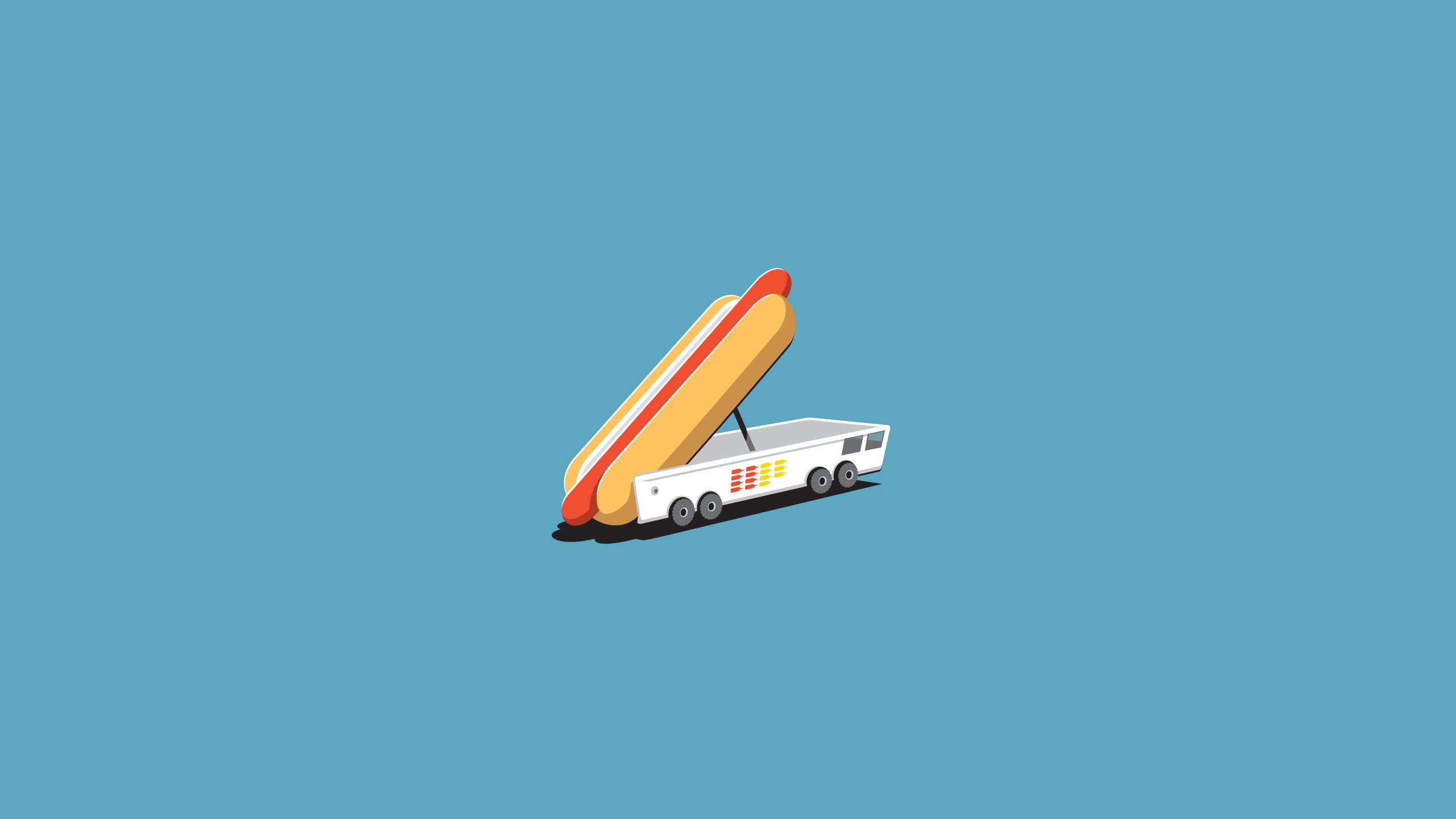 hot dogs, humor, blue background, 2K, missiles, HD Wallpaper