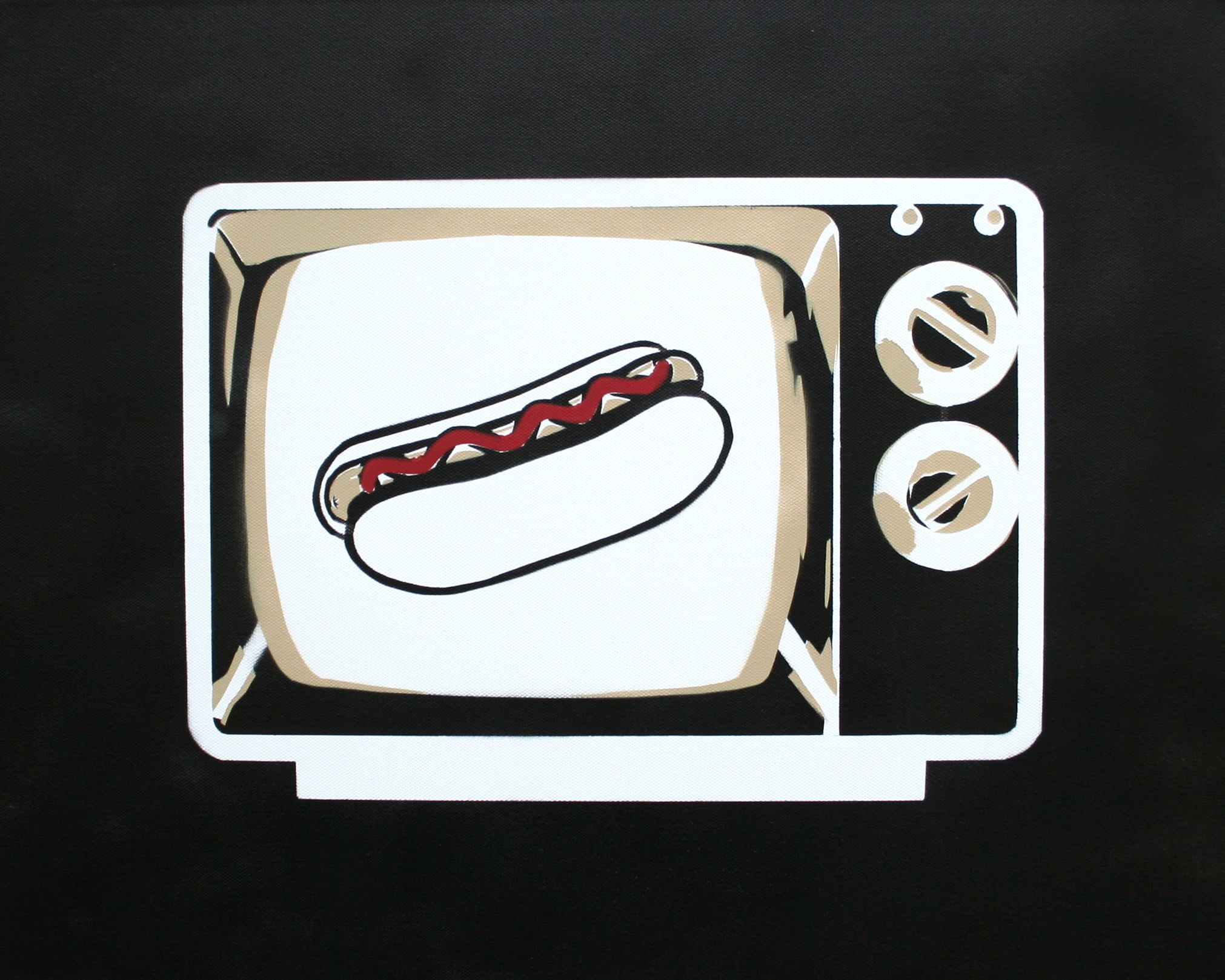 high angle view, Nick Gentry, food and drink, technology, food, studio shot, hot dogs, close-up, TV, artwork, sweet food, arts culture and entertainment, HD Wallpaper