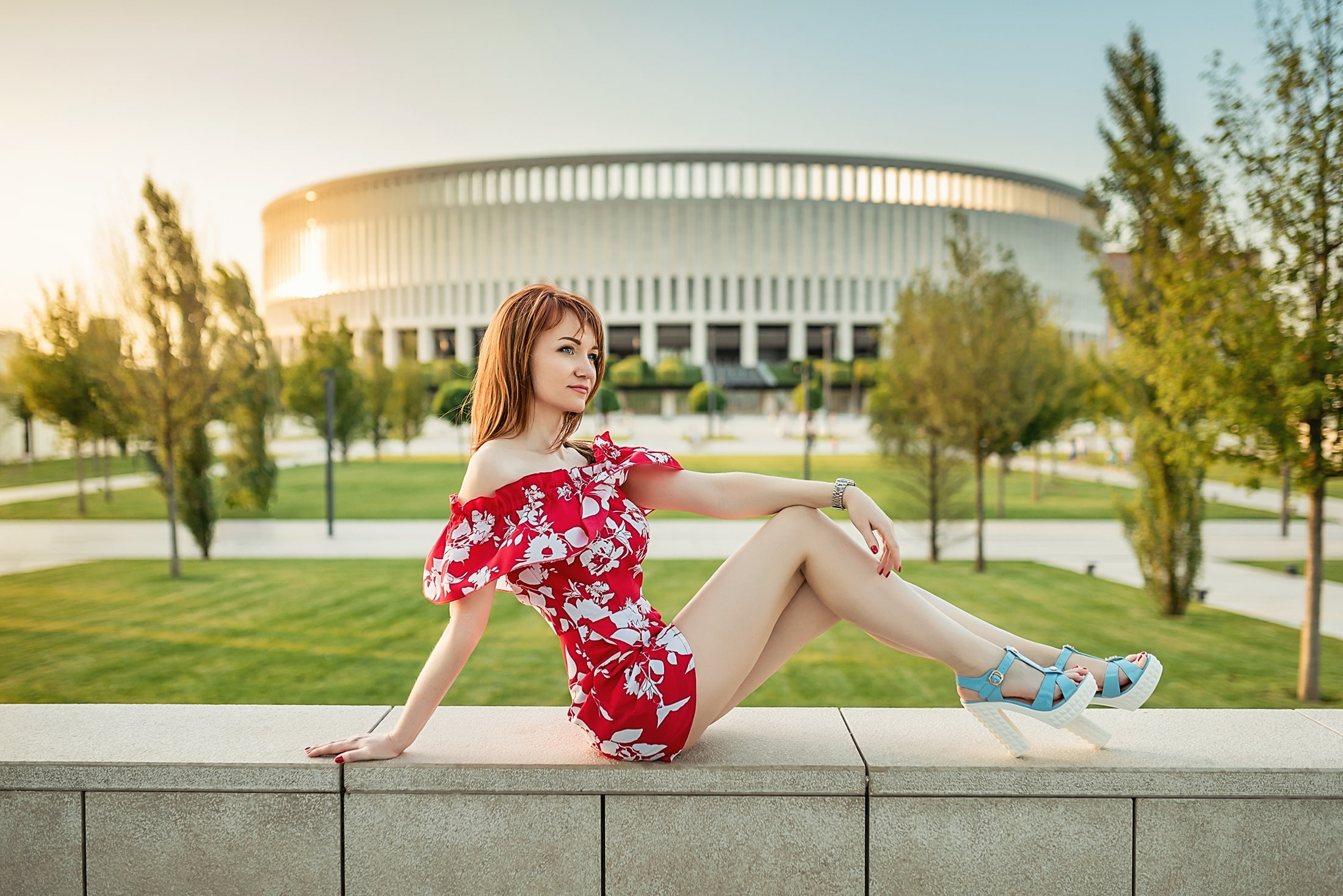 pretty, legs, redhead, A Diakov George, model, 1080P, HD Wallpaper