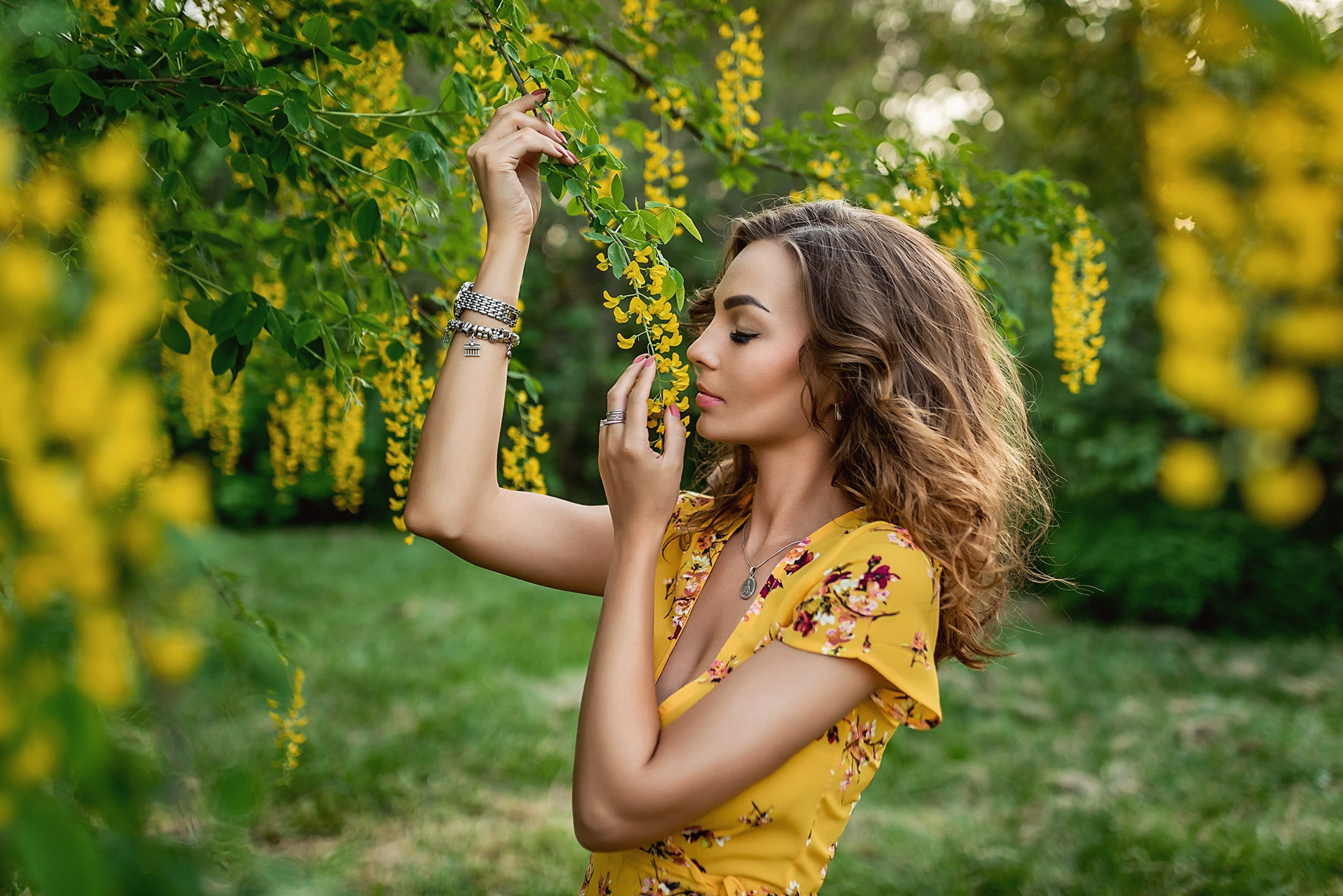 pose, 1080P, pretty, A Diakov George, smell, HD Wallpaper