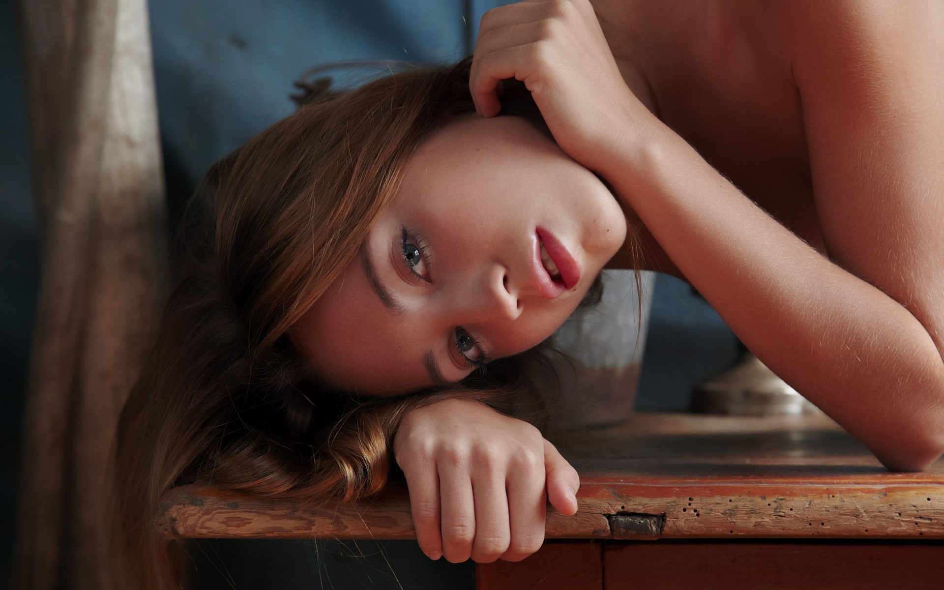 zara, errotica archives, hair, 1080P, women, auburn, elbows, magazine, tabletop, models, leaning, HD Wallpaper