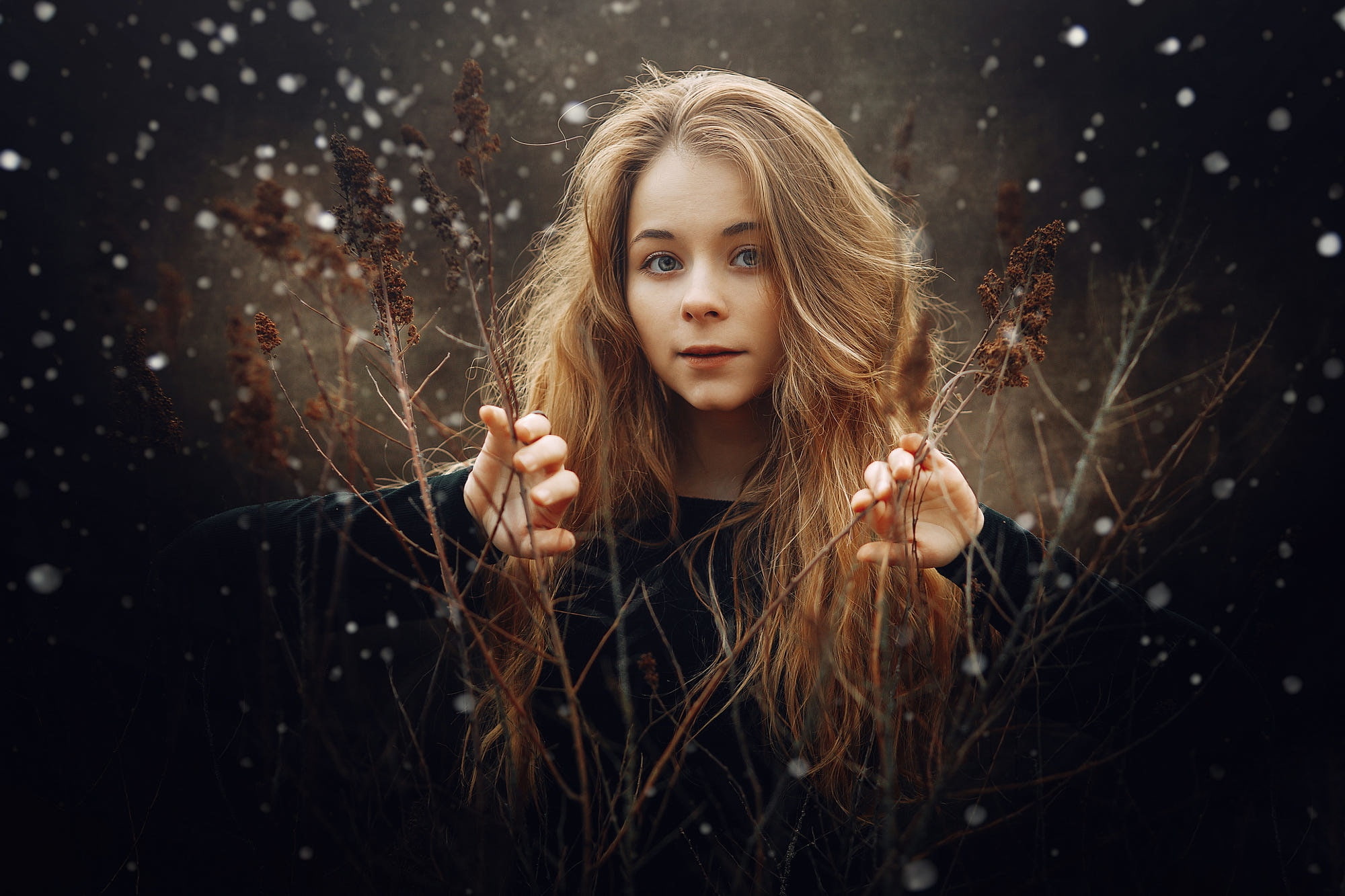 women, Sergey Piltnik, 1080P, blonde, face, portrait, HD Wallpaper