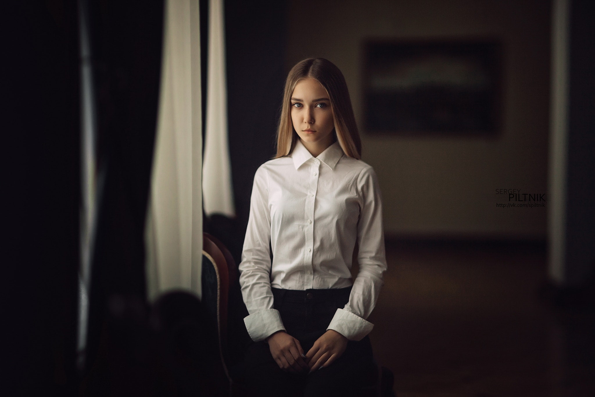 Sergey Piltnik, portrait, blonde, 1080P, women, HD Wallpaper