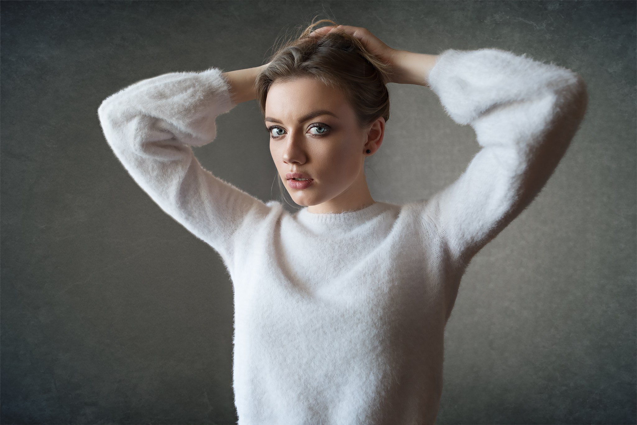 arms up, women, Dmitry Shulgin, 1080P, portrait, HD Wallpaper