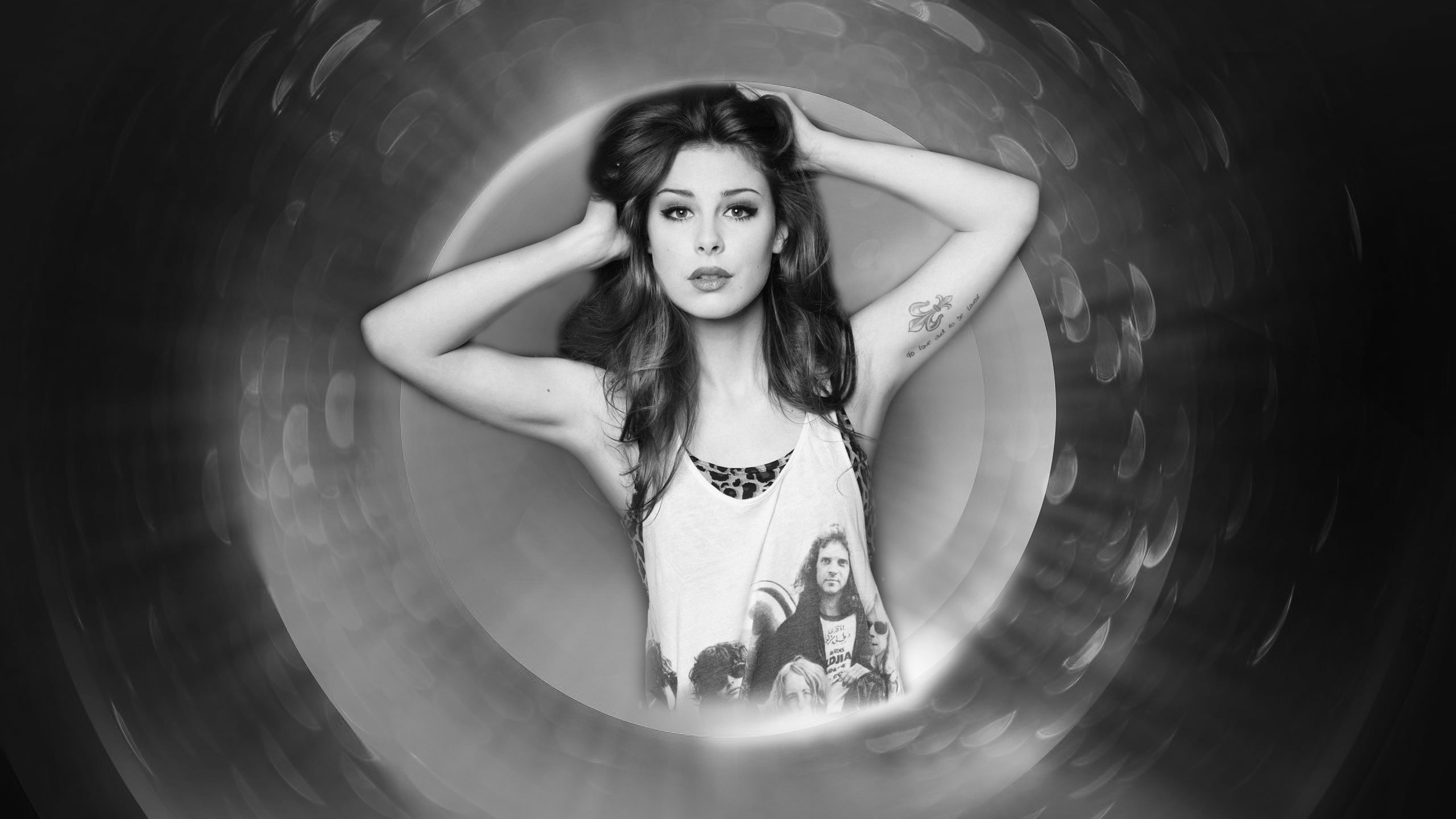monochrome, 2K, Lena Meyer-Landrut, HD Wallpaper