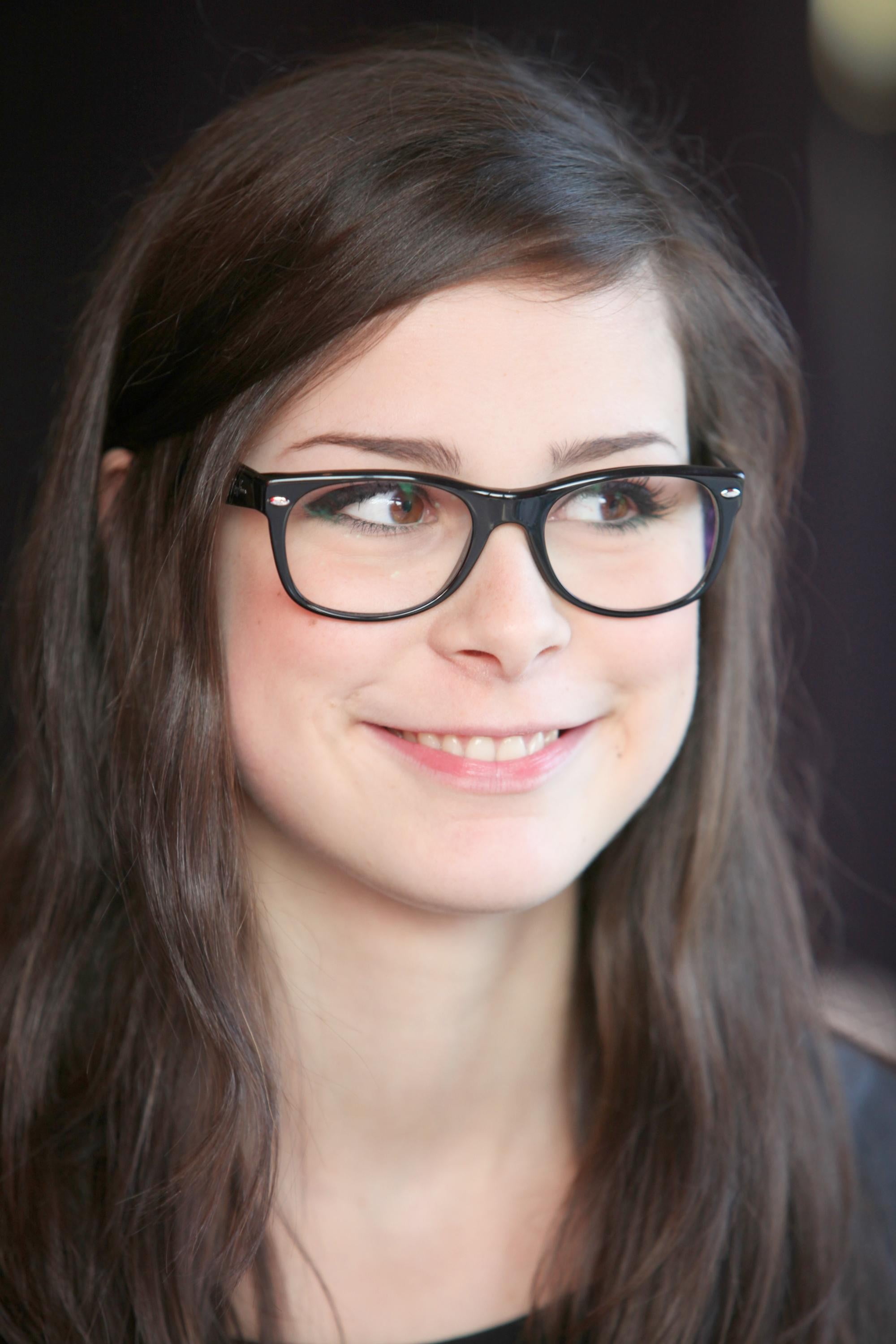 glasses, portrait, smiling, long hair, hairstyle, body part, front view, close-up, beauty, Lena Meyer-Landrut, human face, young adult, looking at camera, Phone HD Wallpaper
