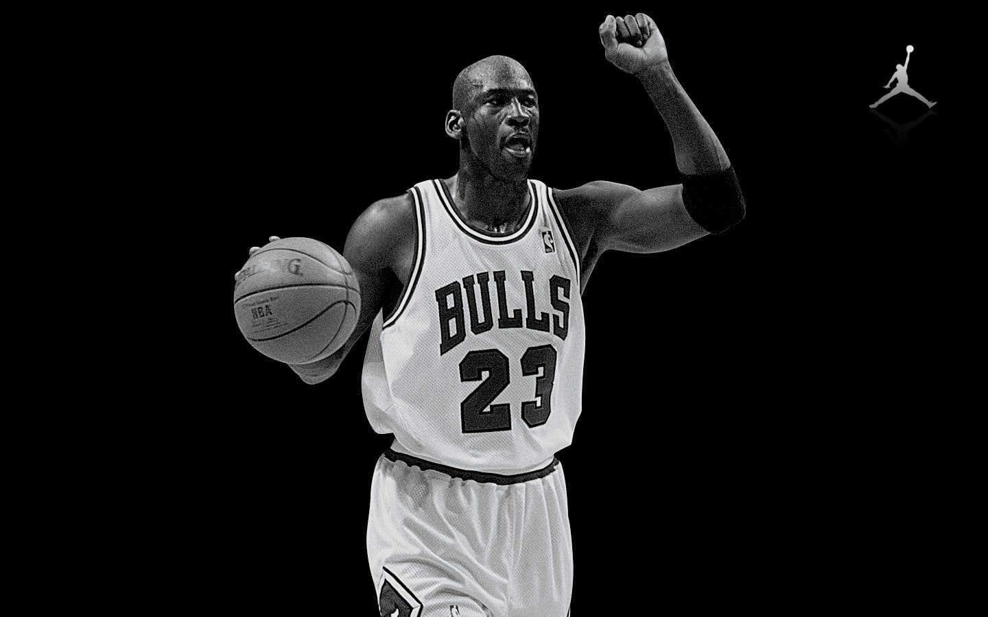 sportsman, Michael Jordan, black background, one person, sports, mouth open, sport, basketball, standing, adult, athlete, portrait, three quarter length, HD Wallpaper