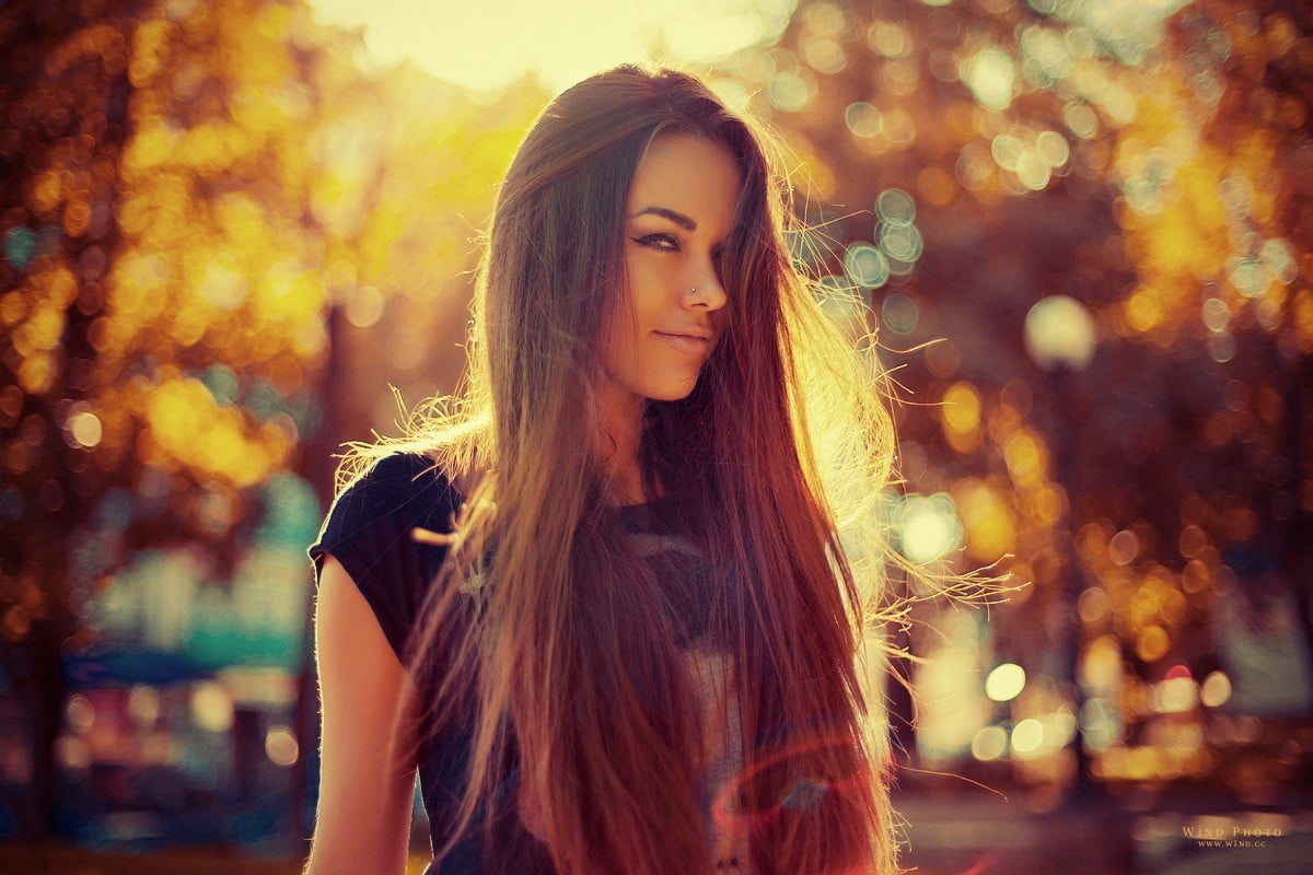 pierced nose, hair, young adult, sunlight, leisure activity, lifestyles, contemplation, teenager, portrait, young women, real people, front view, one person, HD Wallpaper