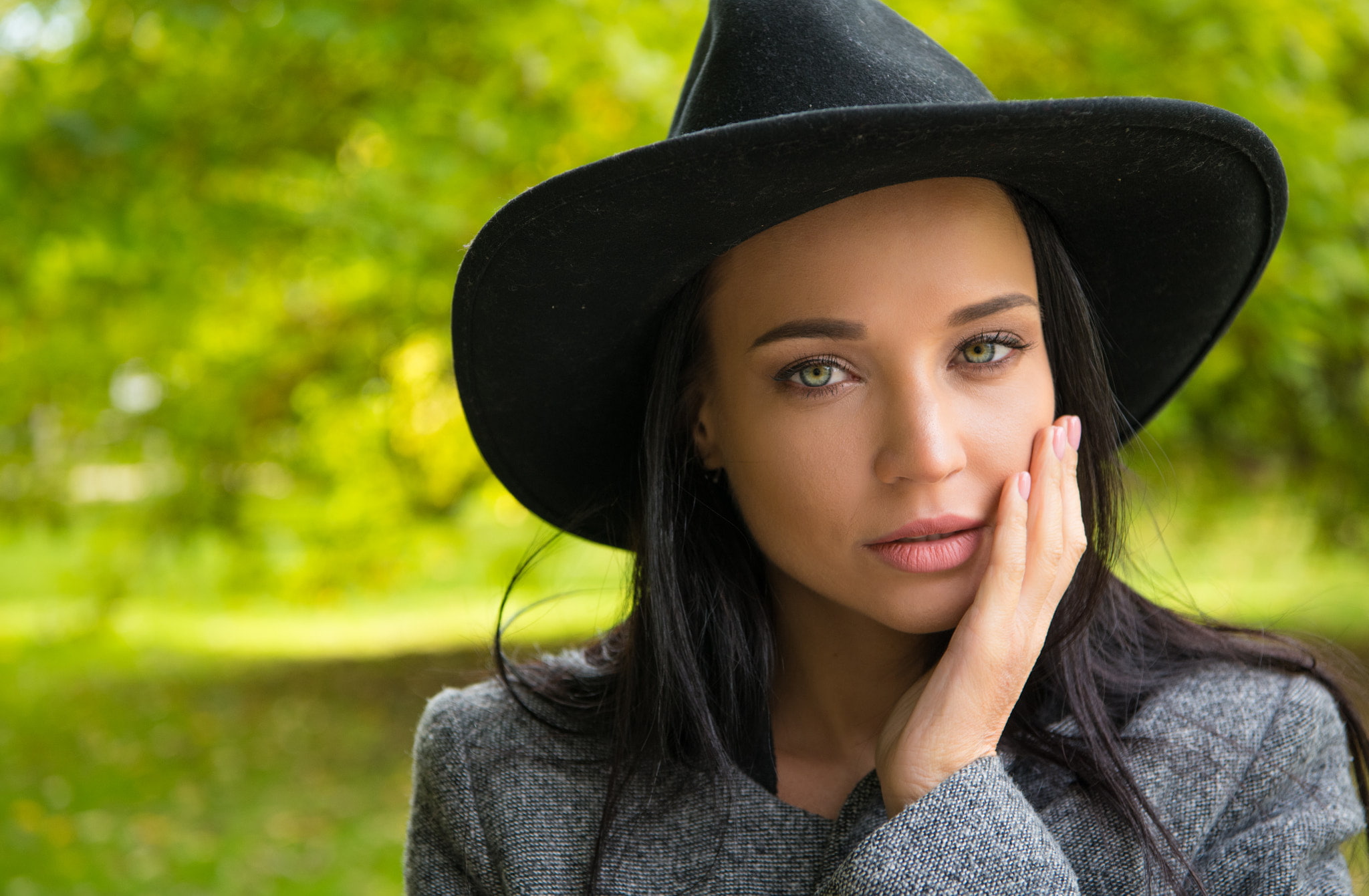 1080P, coats, headshot, young adult, hat, looking at camera, one person, Angelina Petrova, young women, front view, adult, outdoors, clothing, beauty, HD Wallpaper