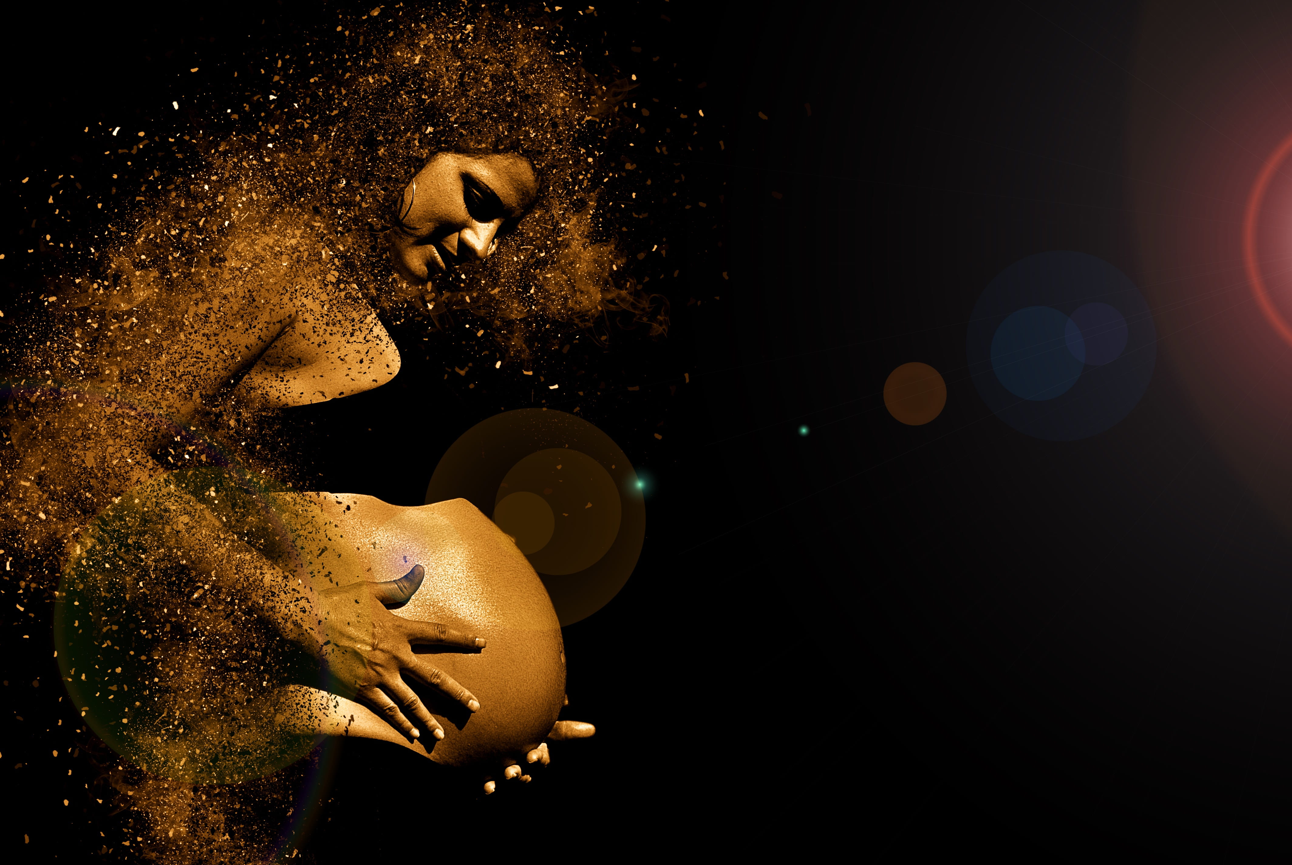stomach, navel, human representation, birth, sky, nature, creativity, woman, lens flare, space, art and craft, reproduction, pregnancy, side view, close-up, HD Wallpaper