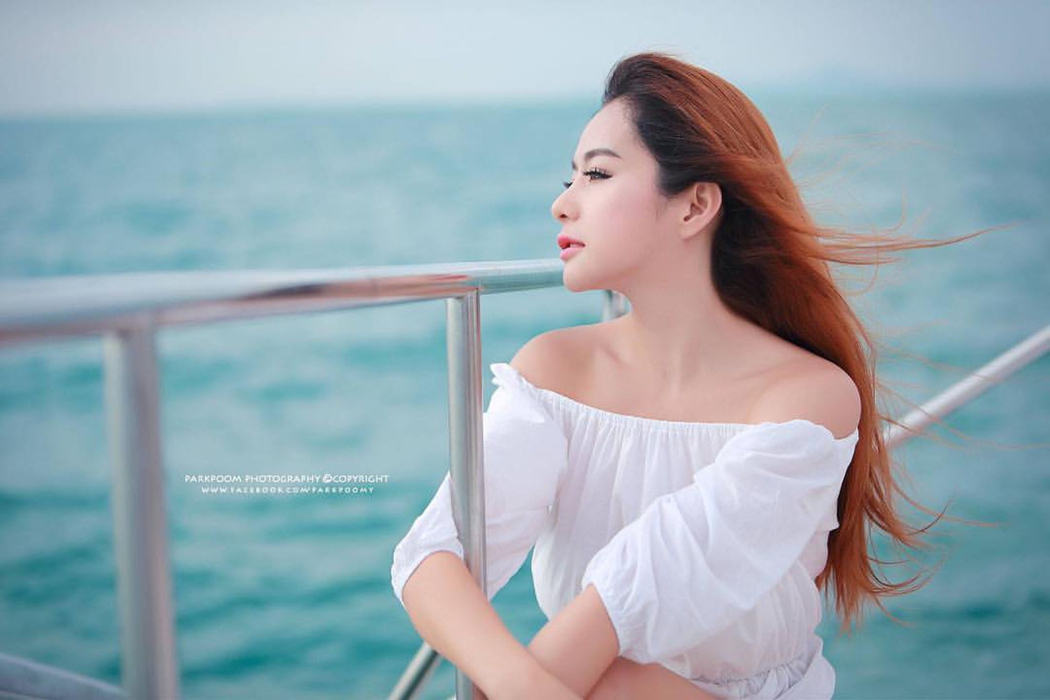 adult, fashion, hair, beautiful woman, beauty, hairstyle, Thailand model, contemplation, sea, summer, one person, outdoors, young adult, 1080P, young women, HD Wallpaper
