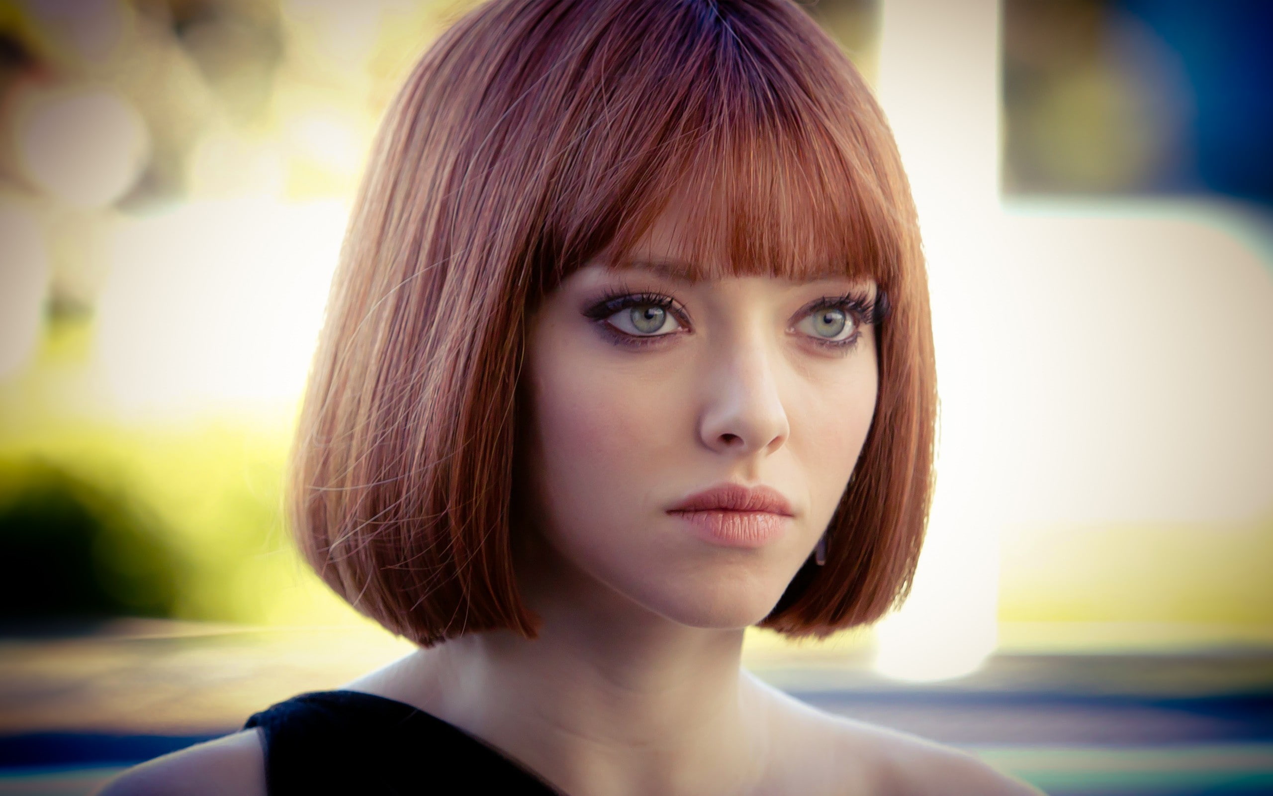 2K, green eyes, auburn hair, women, Amanda Seyfried, actress, face, In Time, HD Wallpaper
