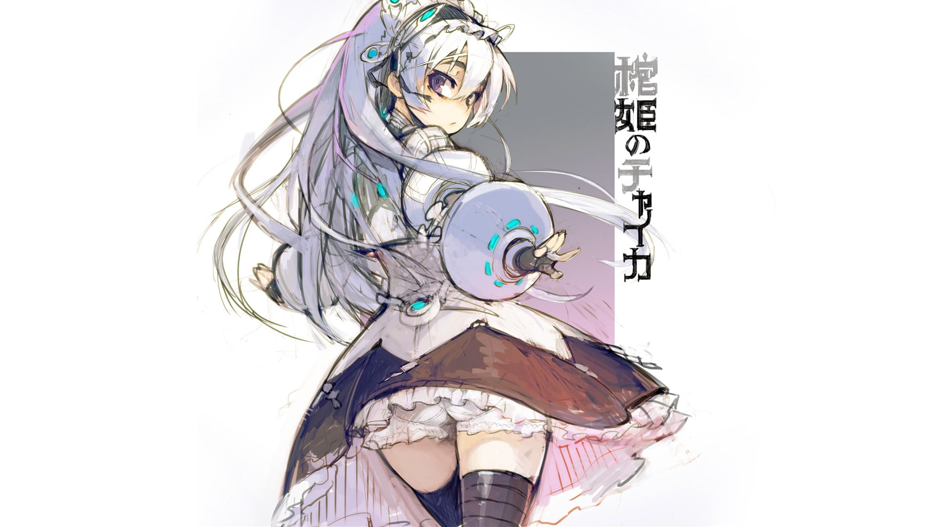 Hitsugi no Chaika, 1080P, anime girls, Chaika Trabant, thigh-highs, HD Wallpaper