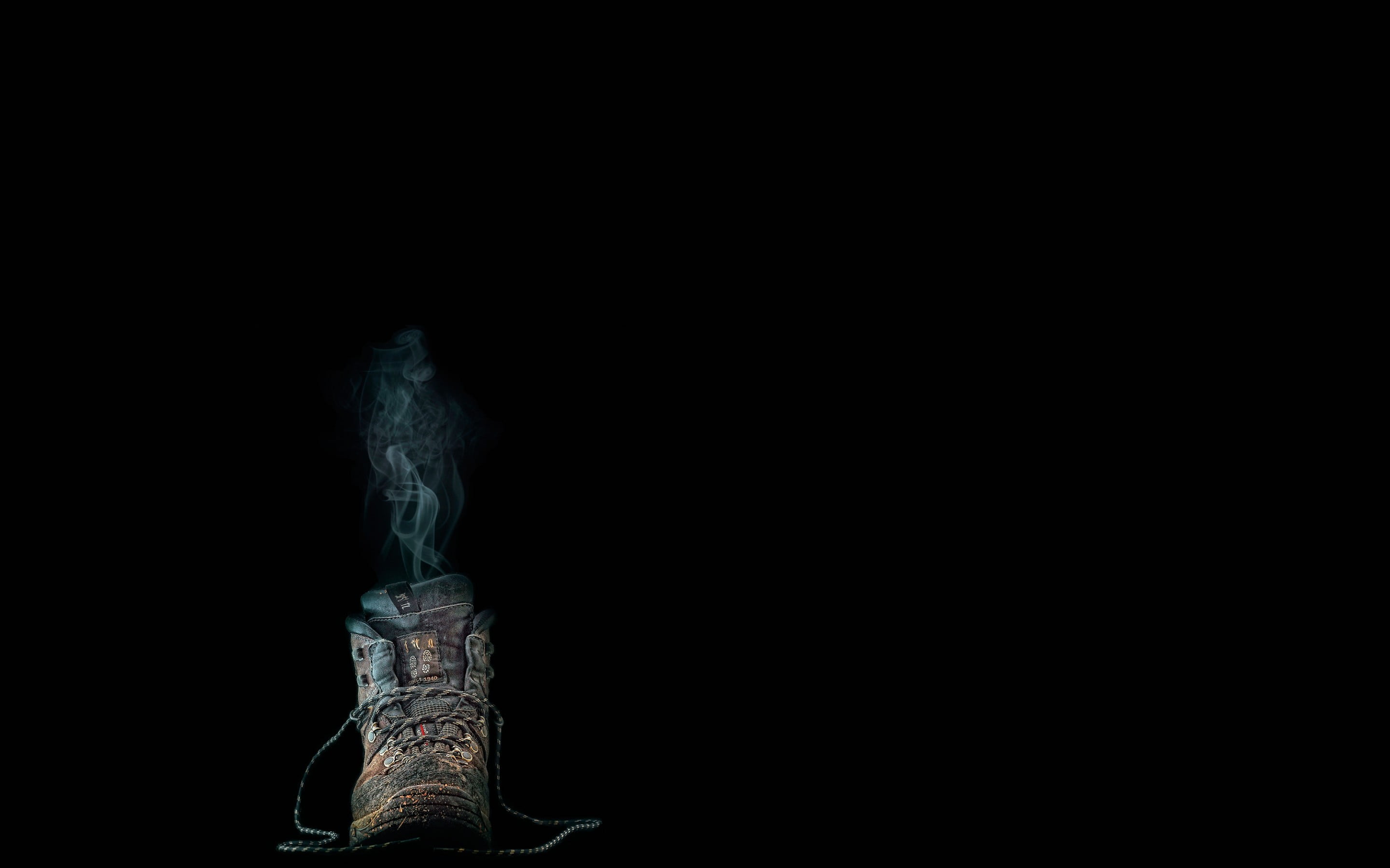 minimalism, smoke - physical structure, untitled, social issues, black background, indoors, lace, cut out, dark, craft, 2K, human representation, dirt, HD Wallpaper