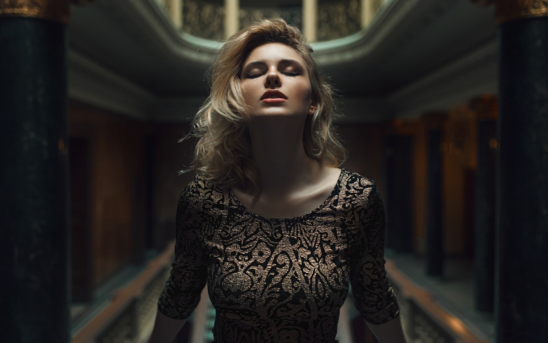closed eyes, Carla Sonre, face, model, women, 1080P, HD Wallpaper