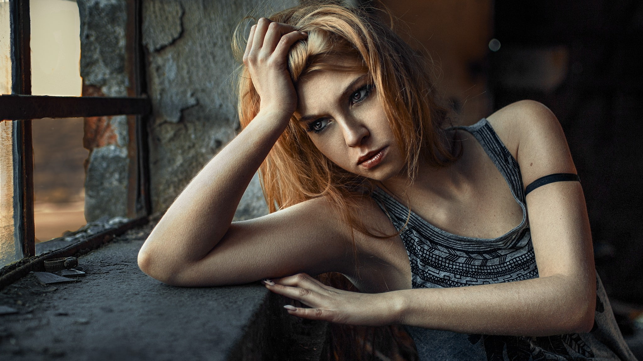 window, model, Carla Sonre, women, Damian Piórko, 1080P, HD Wallpaper