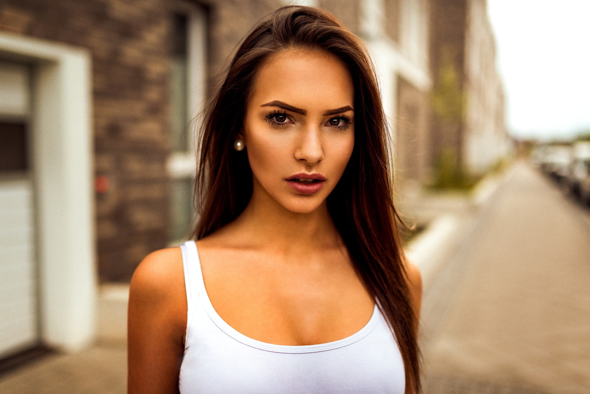 women outdoors, portrait, Miro Hofmann, depth of field, women, 1080P, HD Wallpaper