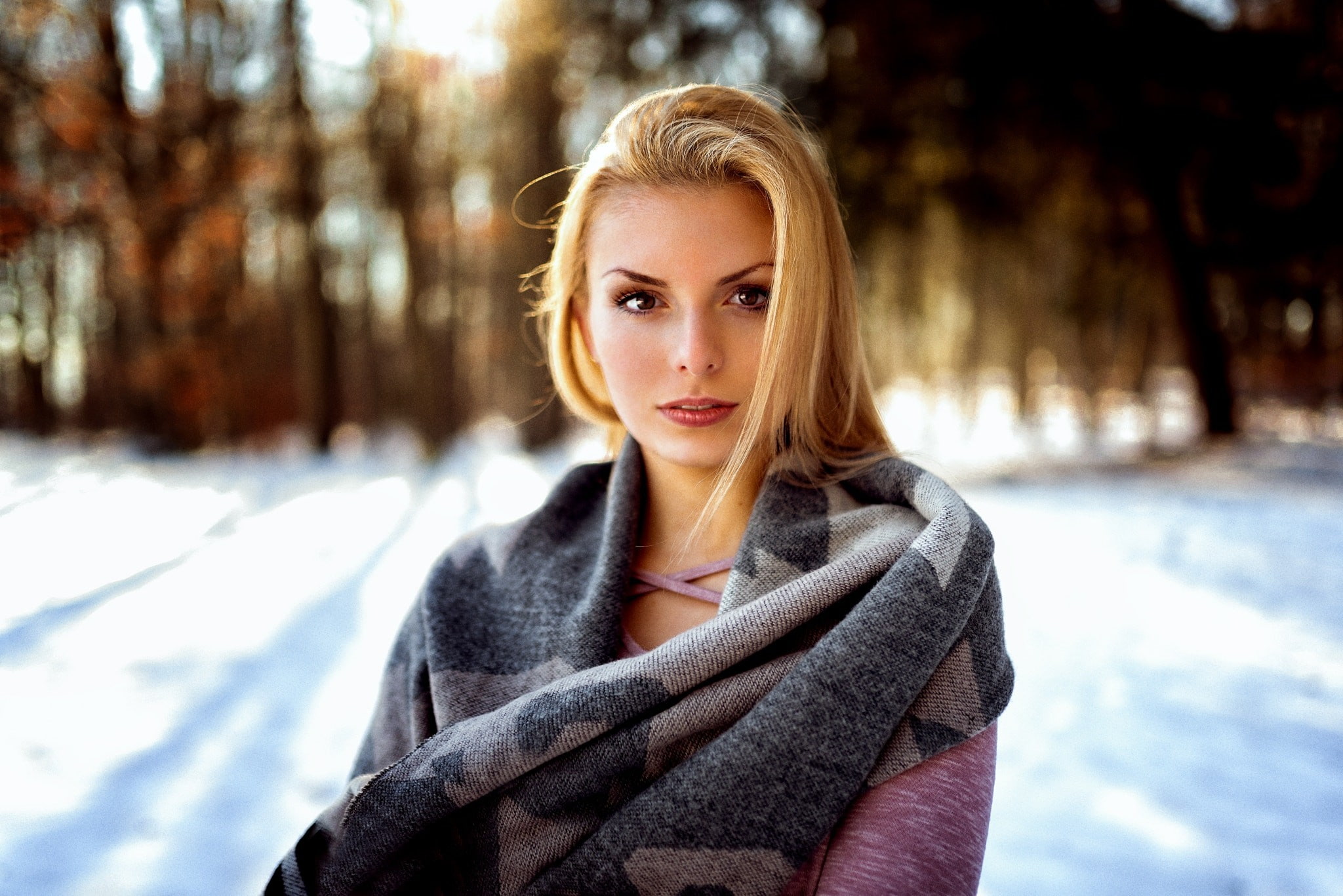 Miro Hofmann, women outdoors, women, 1080P, blonde, portrait, face, HD Wallpaper