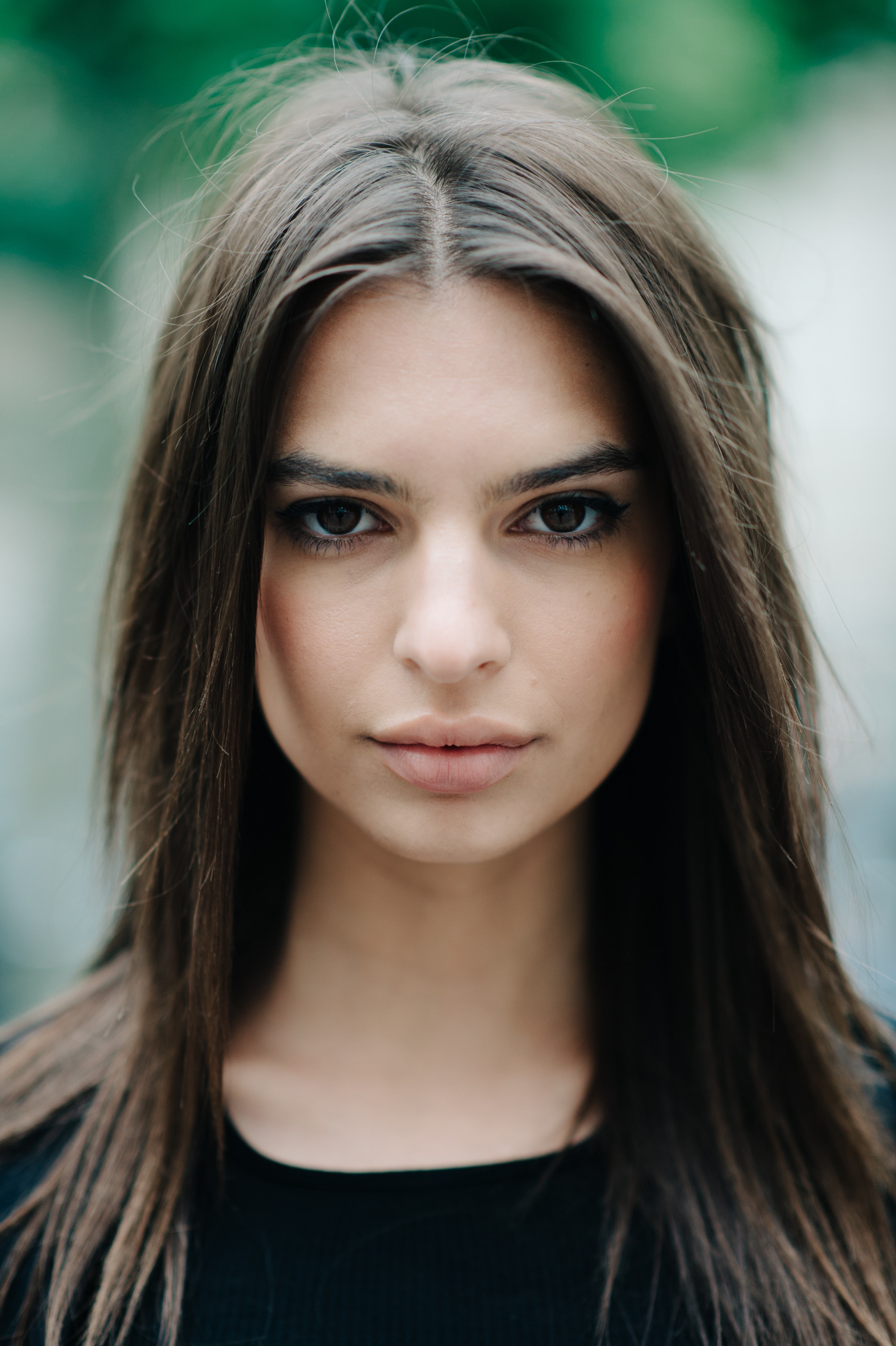 beauty, one person, depression - sadness, close-up, hairstyle, face, emotion, brown eyes, women outdoors, young adult, adult, brunette, body part, human hair, Phone HD Wallpaper
