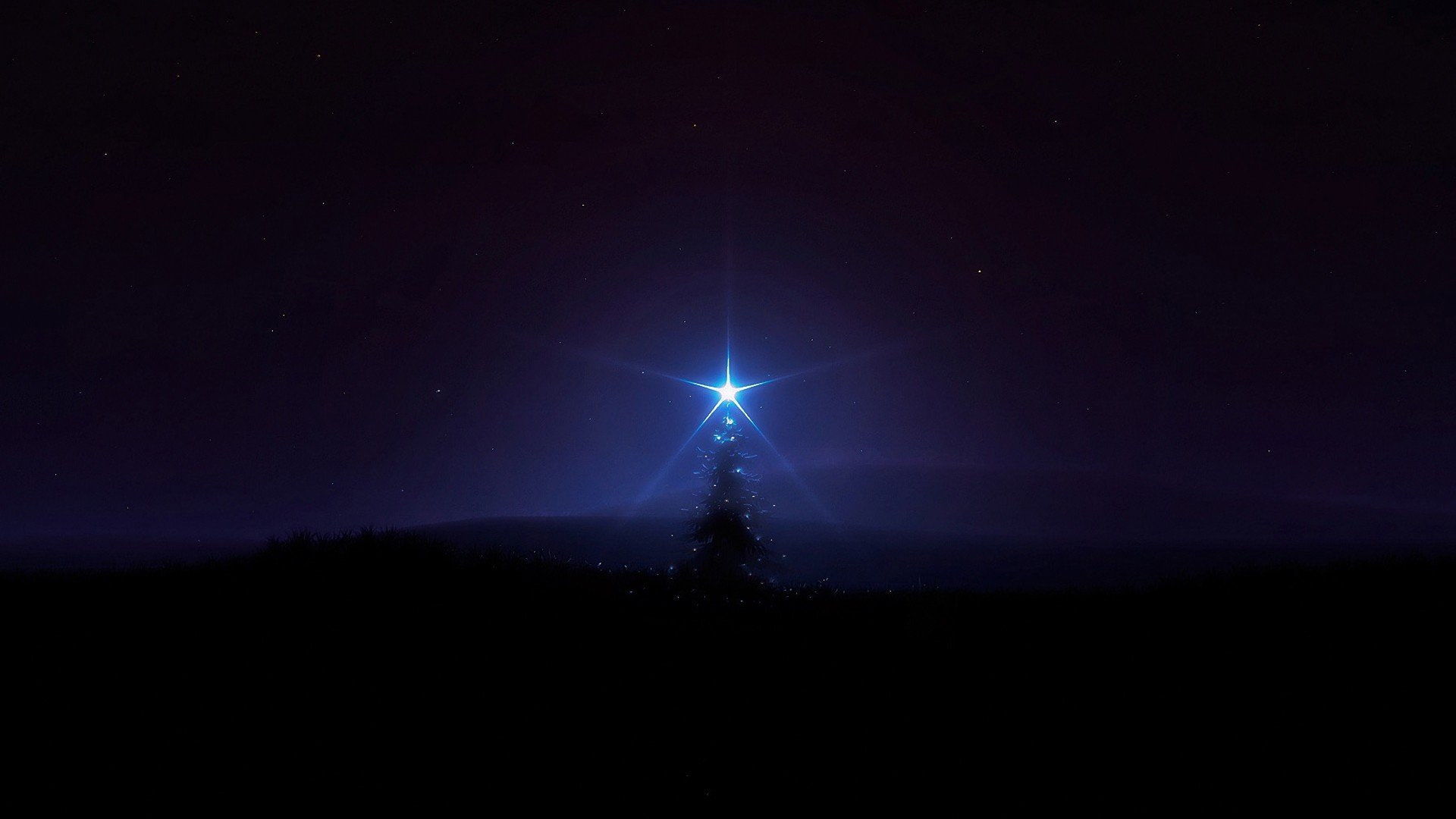 magic, glowing, stars, commercial, px, 1080P, Christmas, Trees, hd, 1920x1080 px, skies, art, Glow, aircraft, night, digital, x, HD Wallpaper