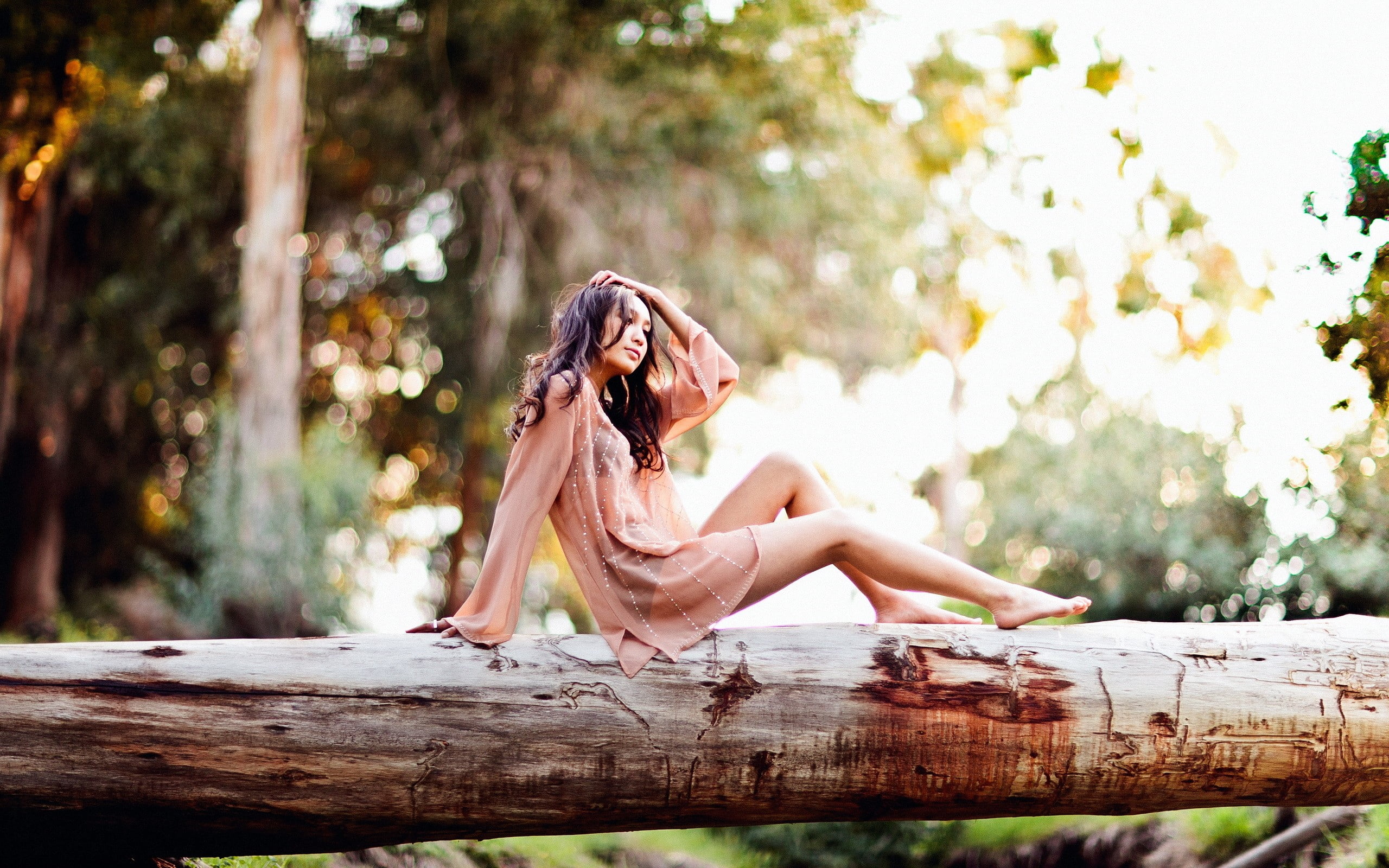 park - Man Made Space, adult, women, freedom, joy, women outdoors, beautiful woman, happiness, wood, summer, nature, real people, green Color, long, beautiful, HD Wallpaper