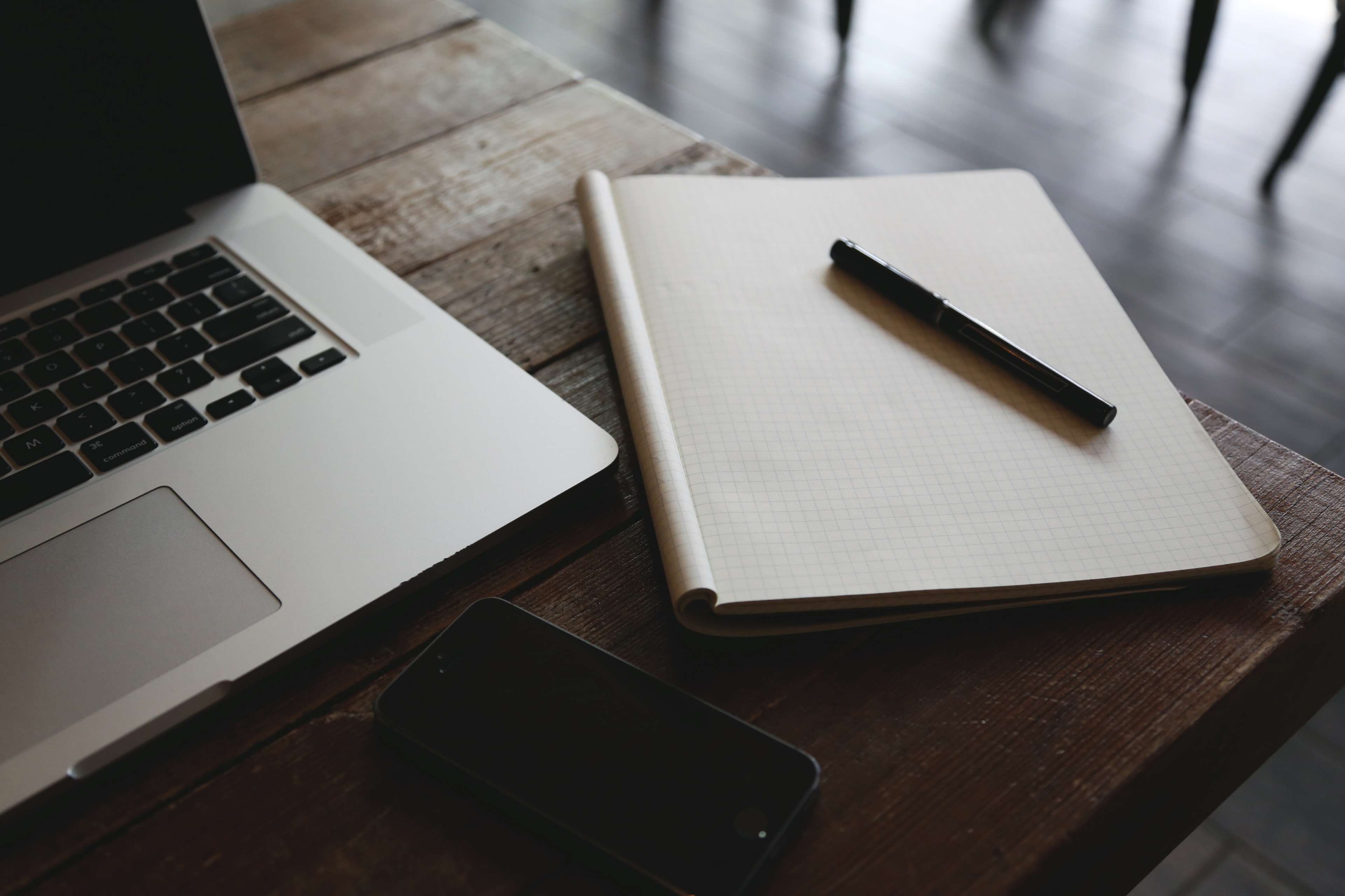 notepad, workspace, furniture, pencil, communication, no people, writing instrument, connection, pen, cellphone, business, 4K, notebook, high angle view, HD Wallpaper
