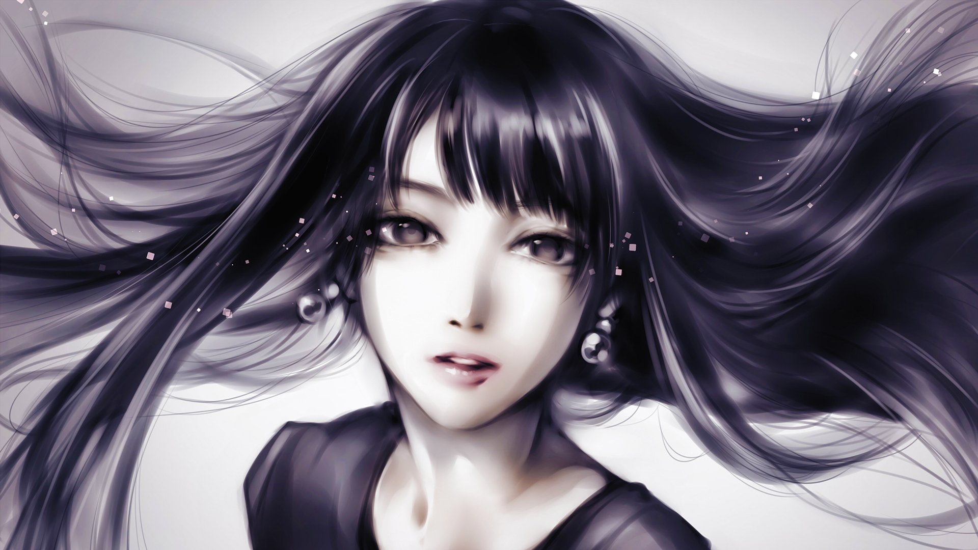 Woman, Yajima Maimi, Monochrome, 1080P, Anime, Ohagi (Ymnky)(Mangaka), Original (Anime), Close-Up, Pretty, Hello! Project Kids, Music, HD Wallpaper