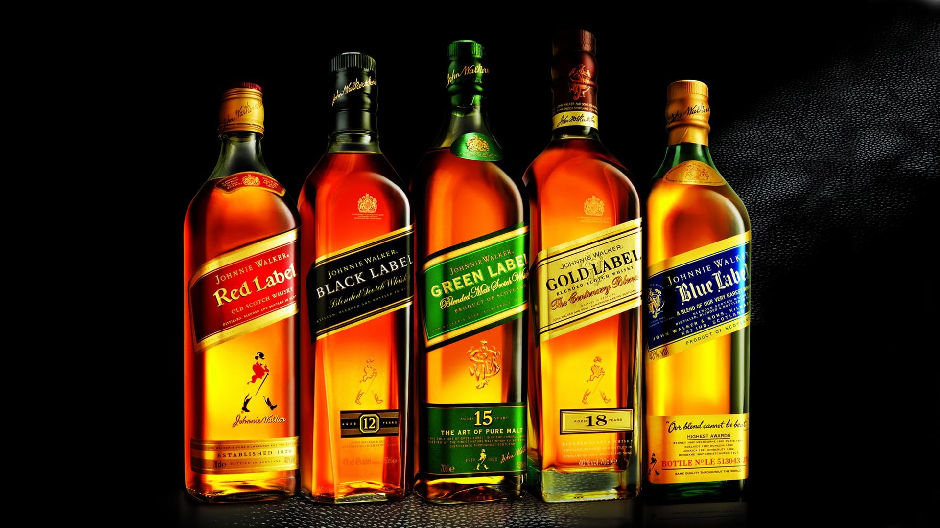 bottles, walker, close, johnnie, Whiskey, label, 1080P, HD Wallpaper