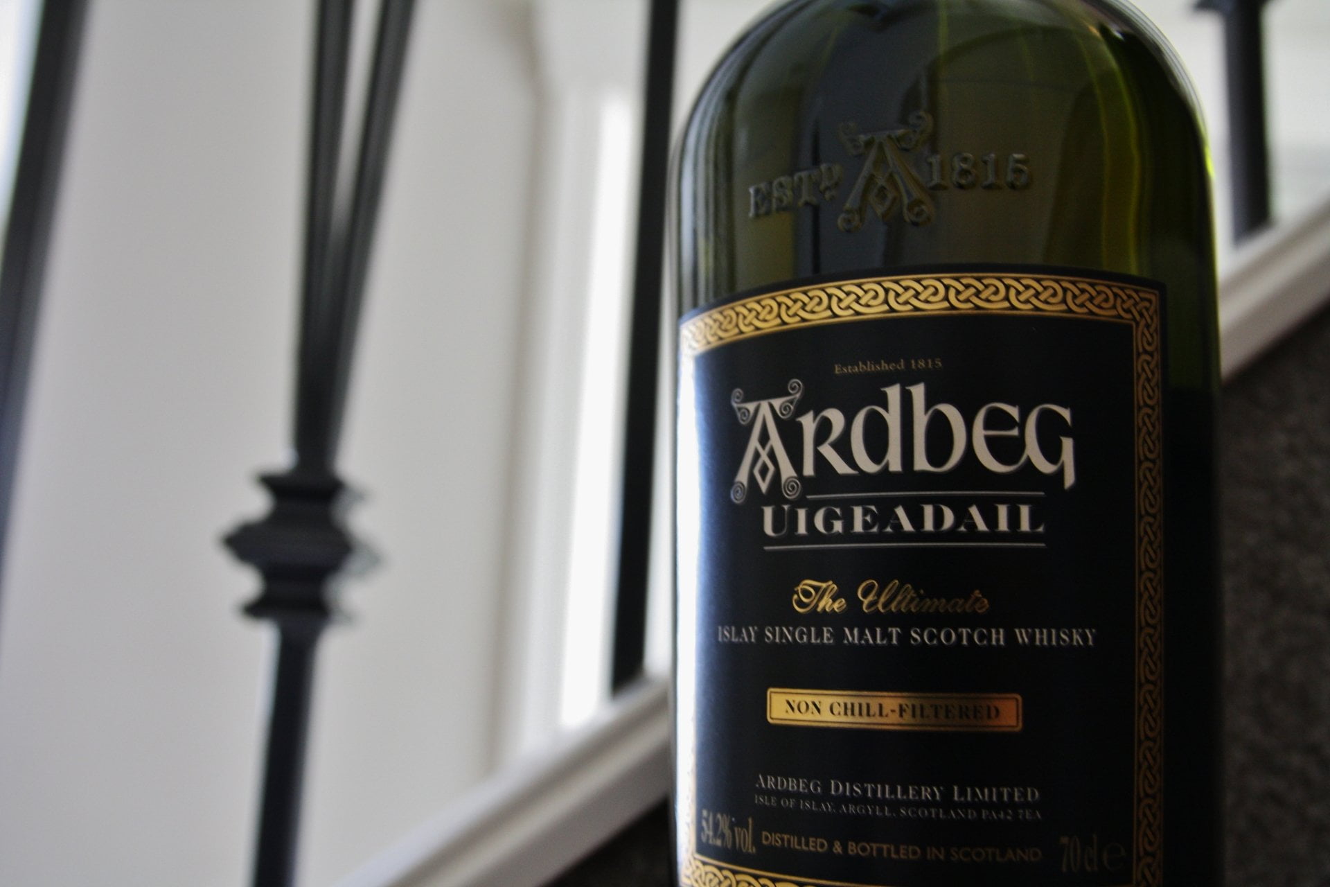 focus on foreground, Ardbeg, 1080P, Scotch, metal, still life, close-up, capital letter, guidance, Malt, built structure, sign, day, western script, architecture, HD Wallpaper