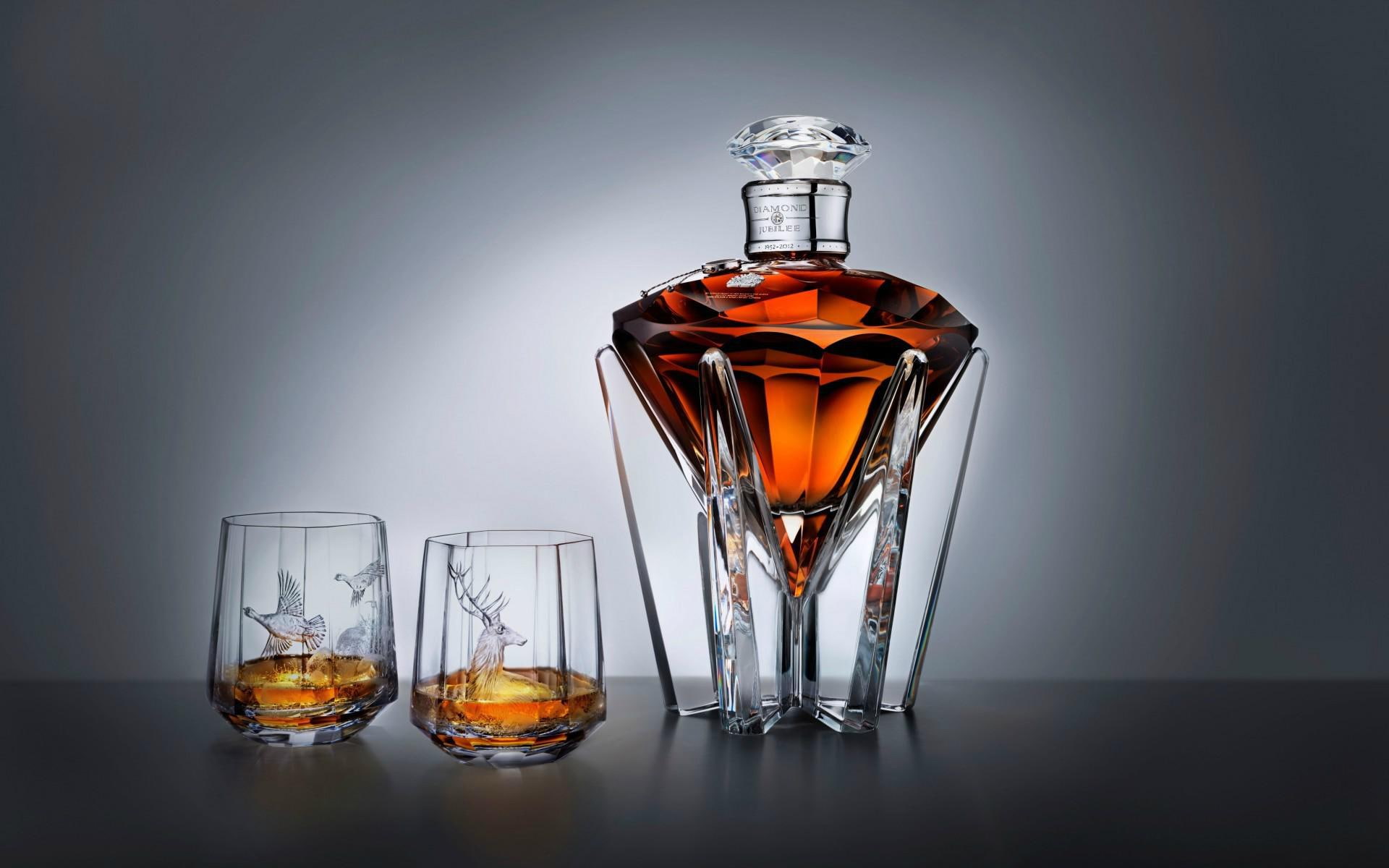 shot, cognac, glass, photography, container, 1920x1200, 1080P, whisky, bottle, clear, HD Wallpaper