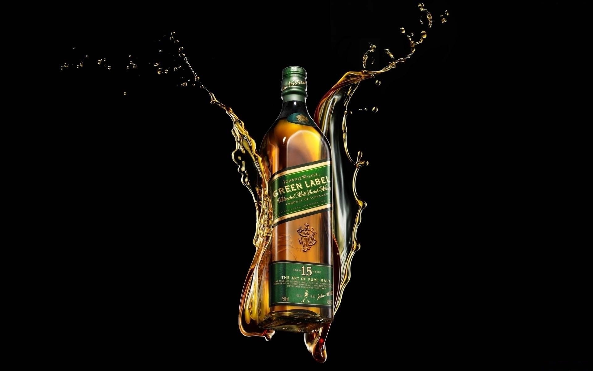 illustration, whiskey, 1080P, green, walker, johnnie, label, HD Wallpaper