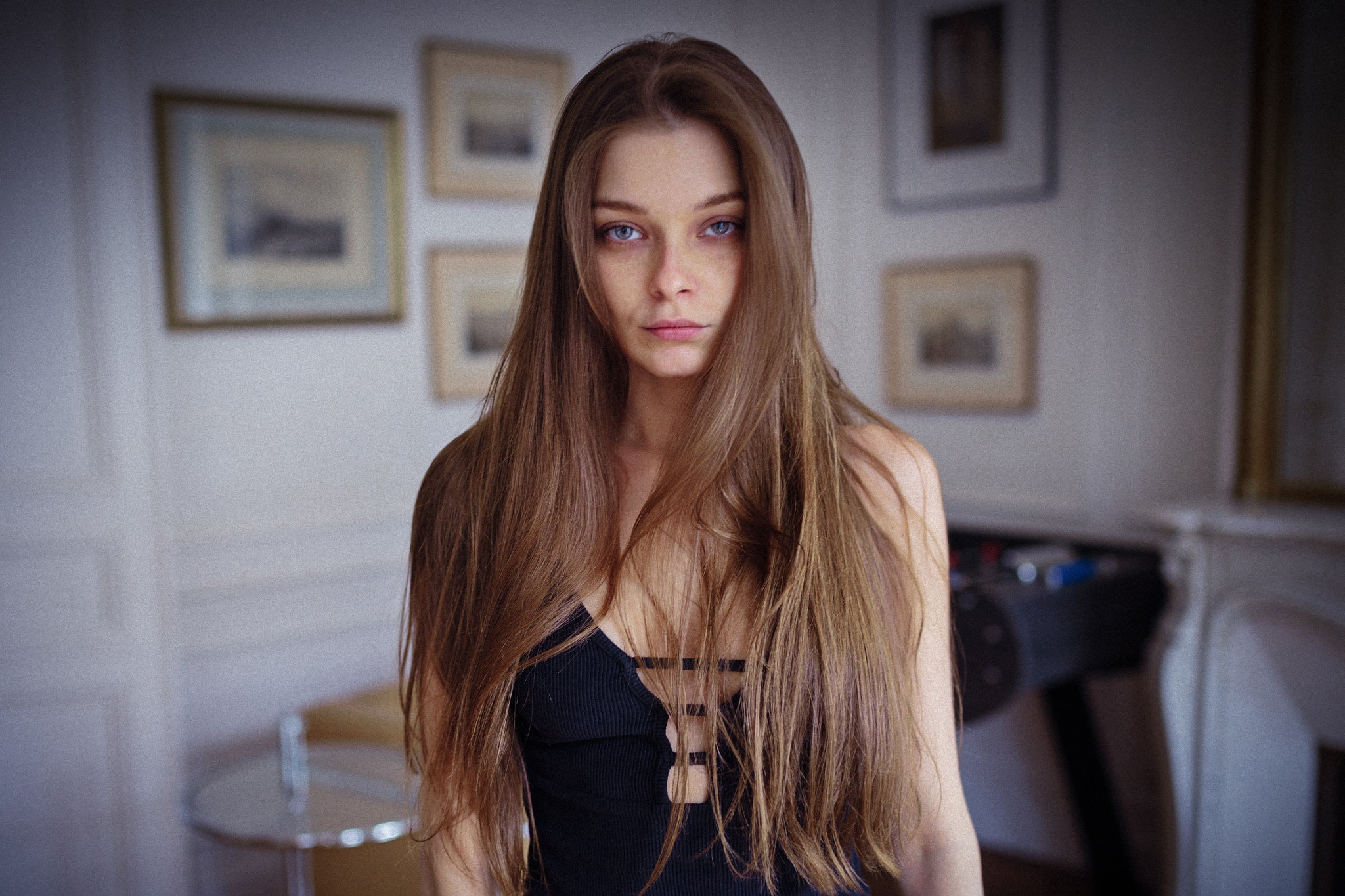 women, contemplation, depression - sadness, young adult, indoors, blonde, looking at camera, long hair, young women, waist up, teenager, Indiana A, beautiful woman, HD Wallpaper
