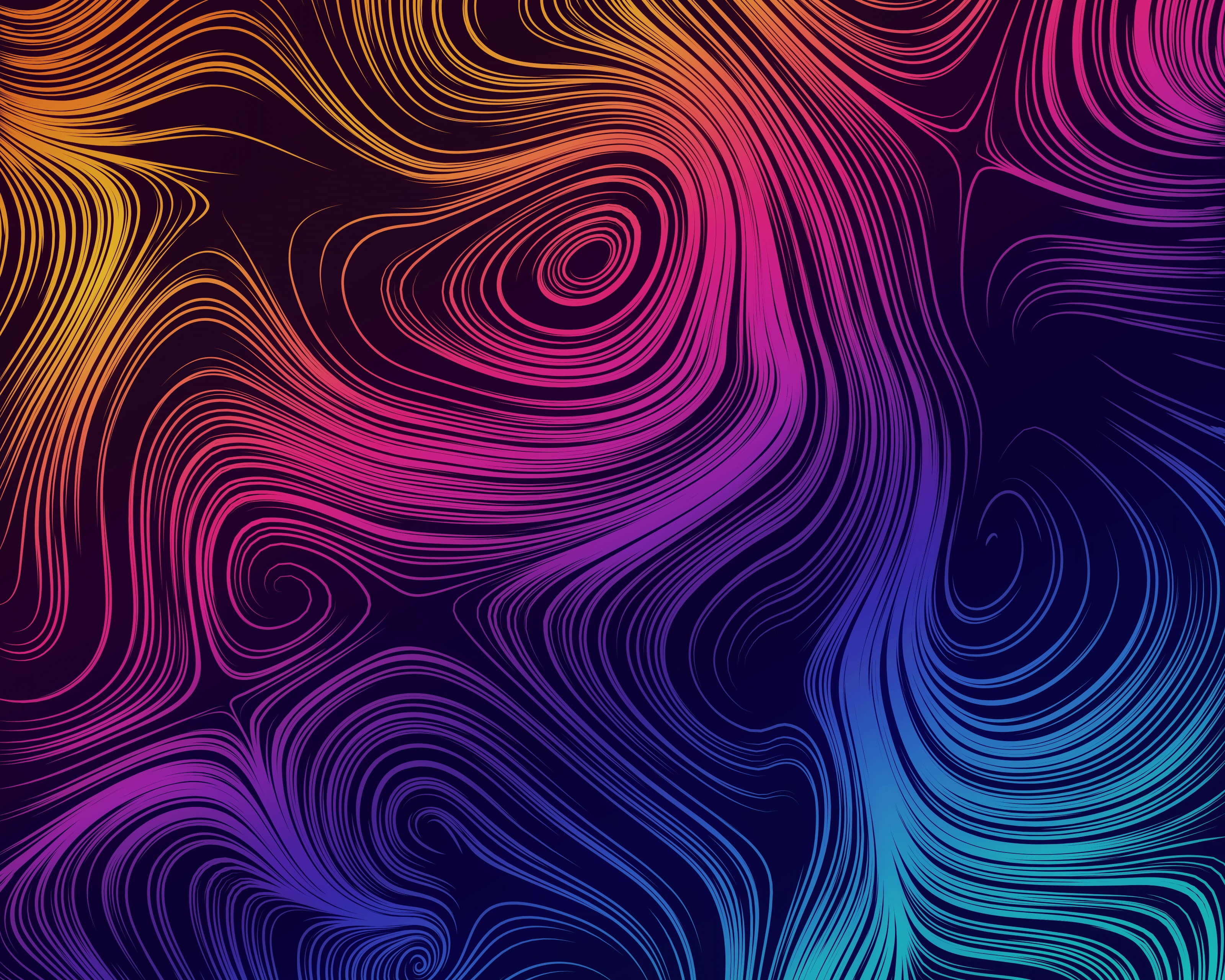 2K, colorful, lines, curvy, HD Wallpaper