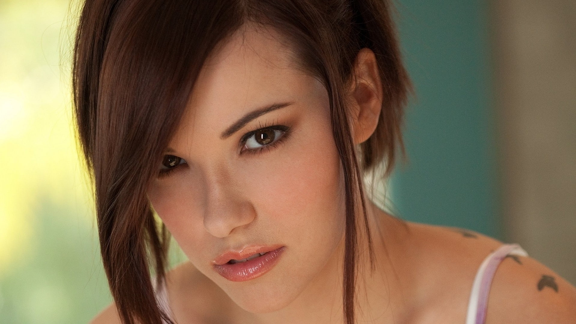 curvy, tattoo, lipstick, Elizabeth Marxs, model, 1080P, HD Wallpaper