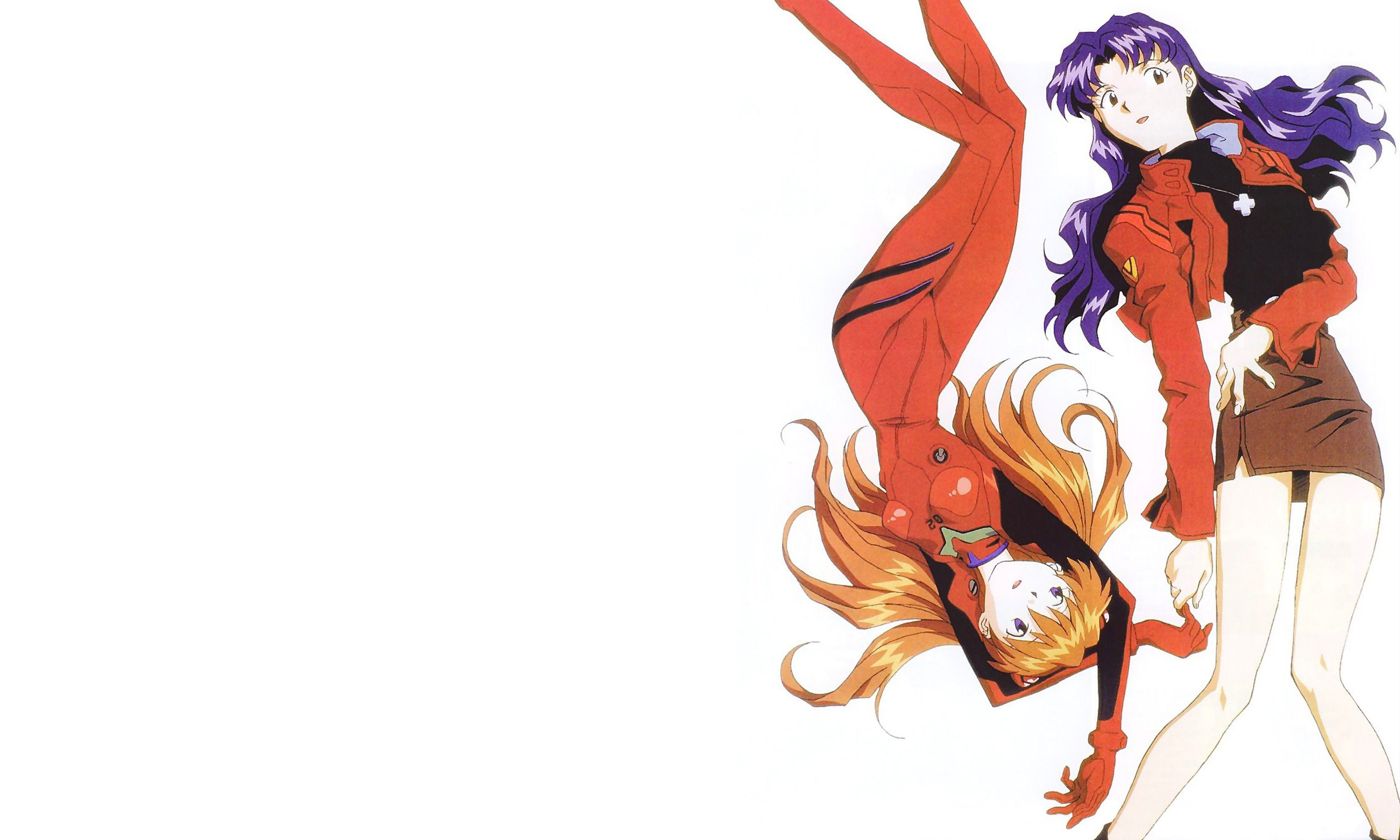 misato, langley, evangelion, long, hair, anime, katsuragi, genesis, uniforms, 2K, asuka, neon, girls, soryu, HD Wallpaper
