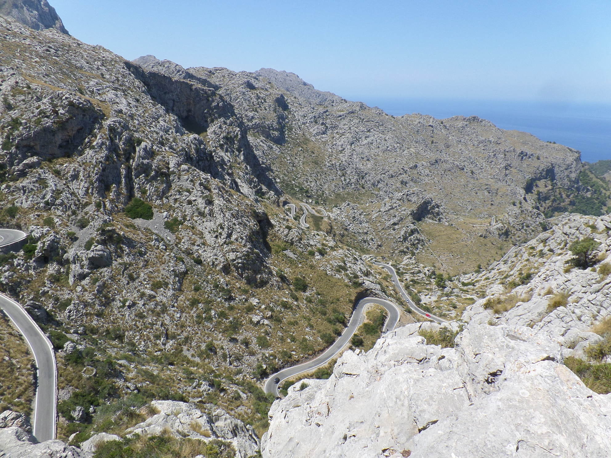 road, no people, mountain range, 1080P, rock - object, nature, day, mountain, serpentine, tramuntana, coast, rock, clear sky, mountain road, non-urban scene, HD Wallpaper