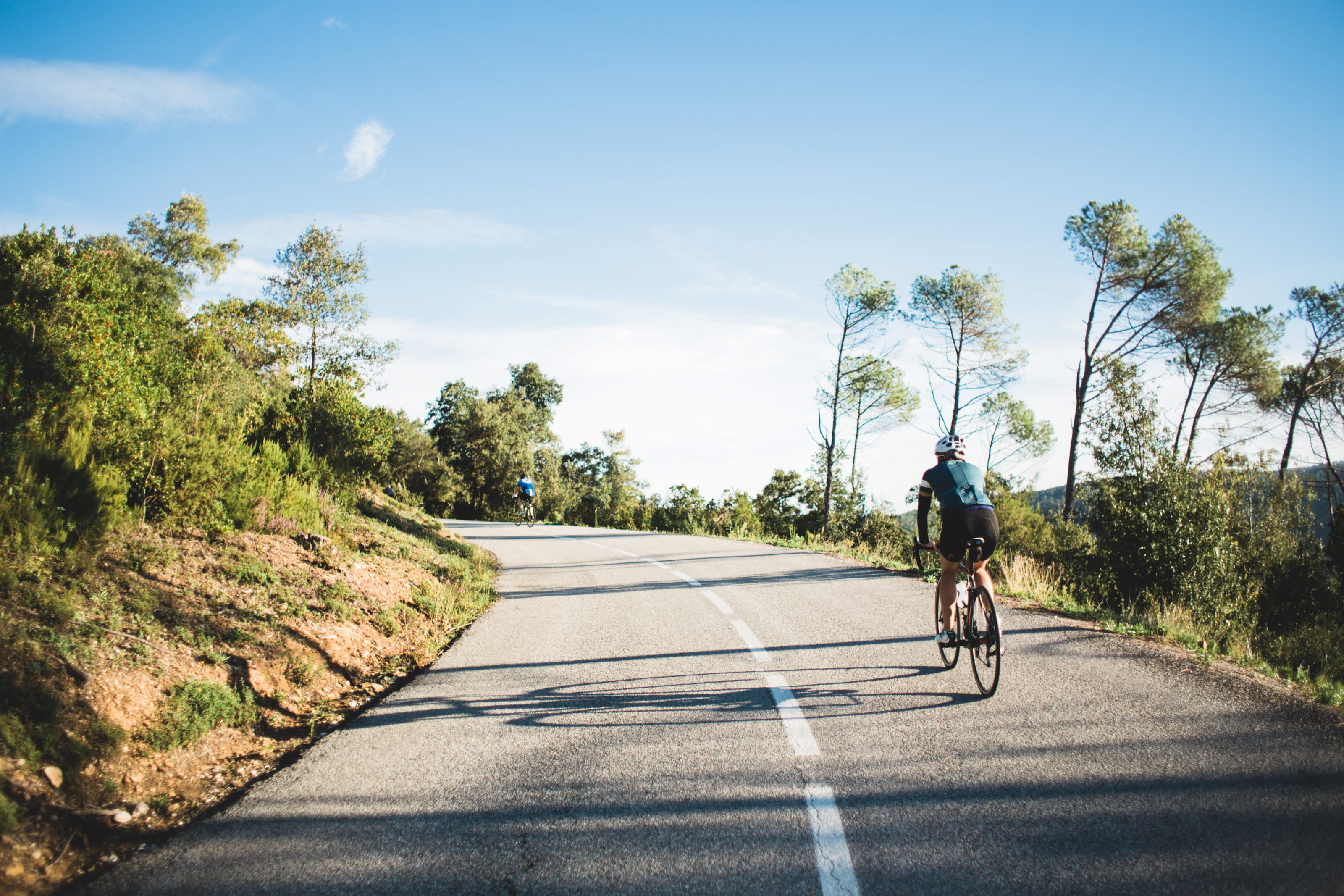 slopes, highway, direction, country road, bend, motion, bicycle, diminishing perspective, grass, full length, landscape, curve, rural, view, lifestyles, HD Wallpaper
