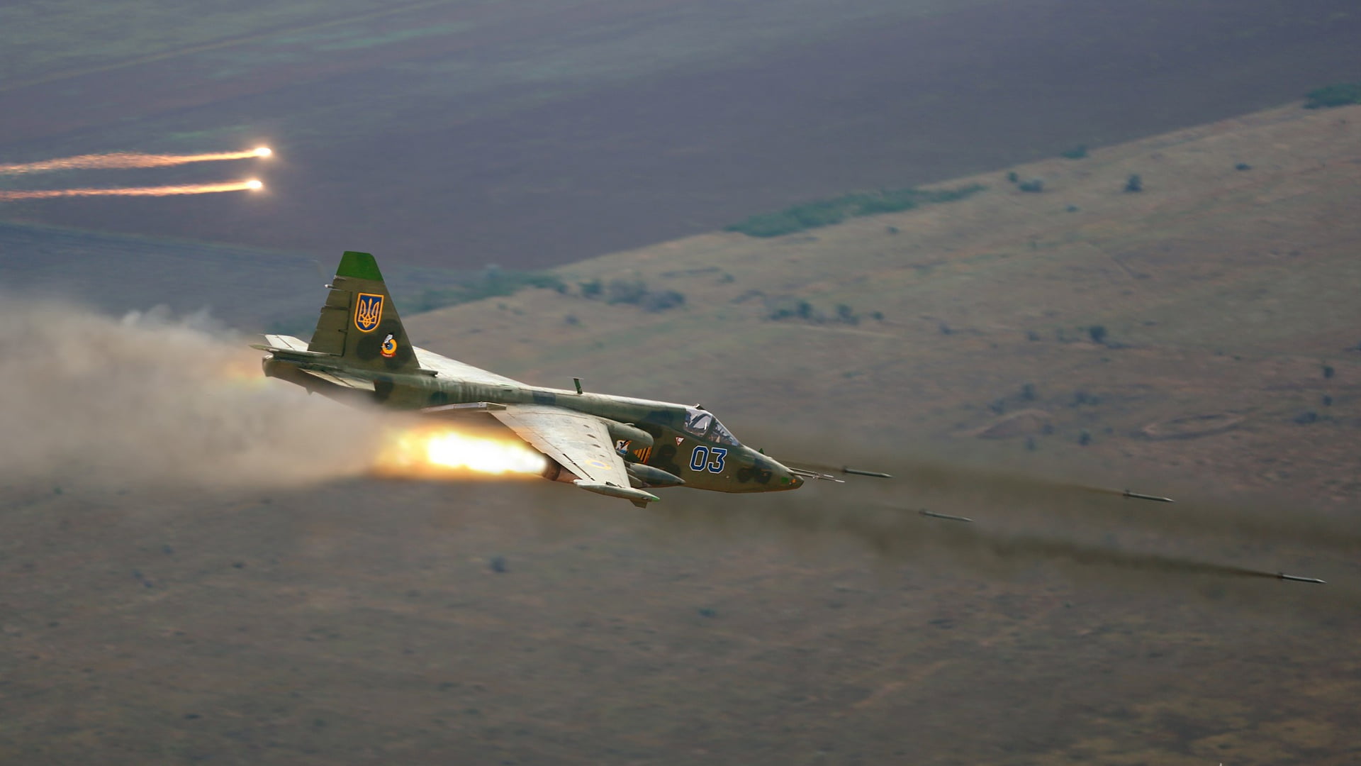 Jet Fighters, 1080P, Ukrainian Air Force, Sukhoi Su-25, Jet Fighter, HD Wallpaper